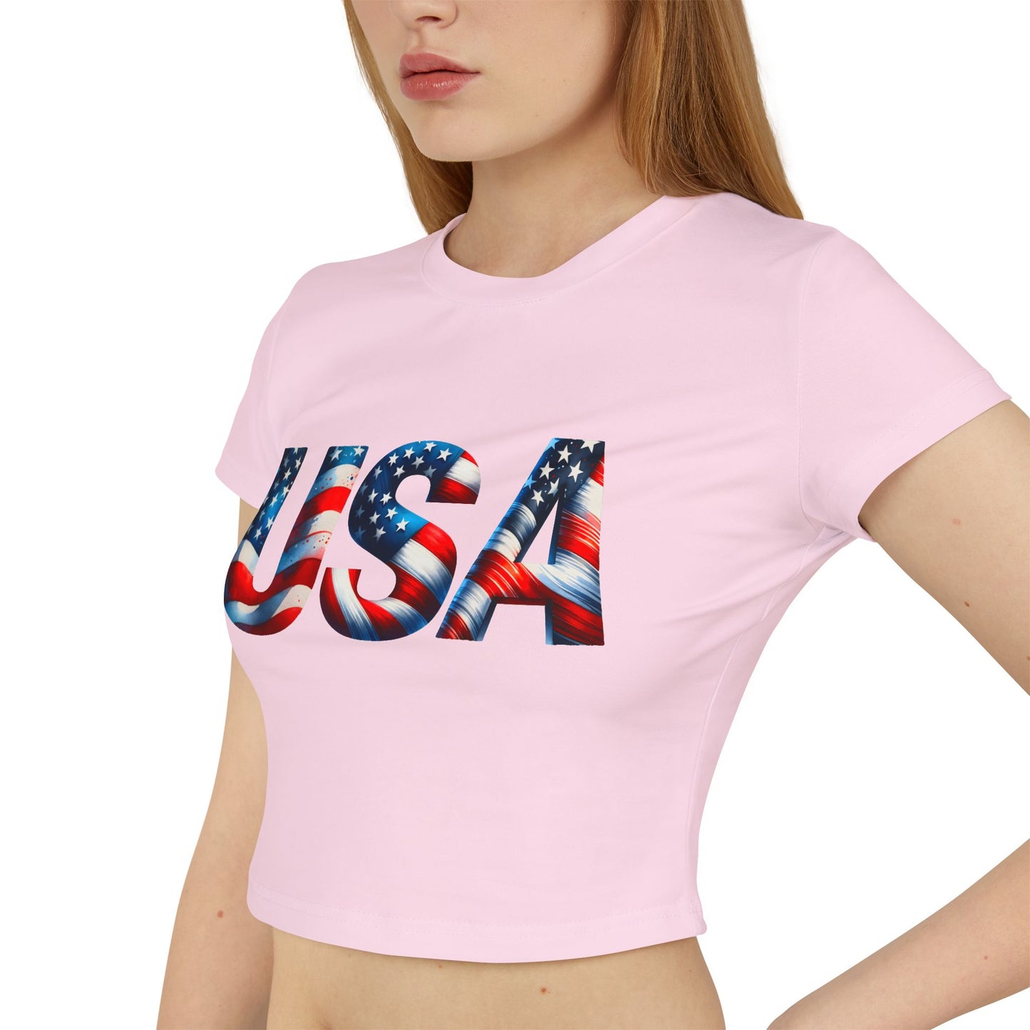 Princess Grace Patriotic USA Women's Baby Tee Celebrate Independence Day in Style