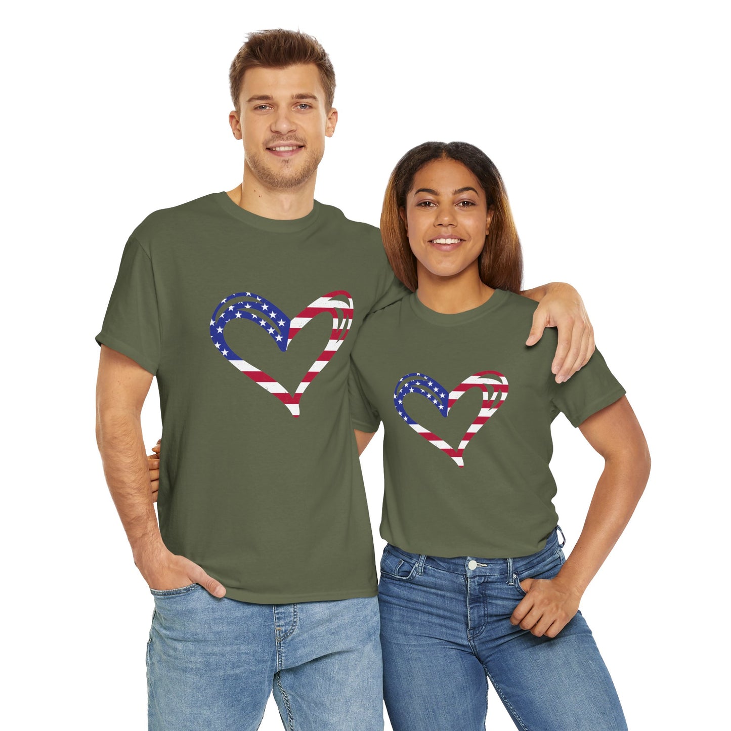 Princess Grace Patriotic Heart Unisex Heavy Cotton Tee