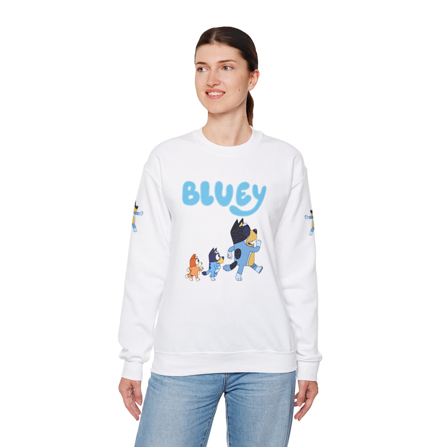 Princess Grace Bluey Family Unisex Crewneck Sweatshirt Cozy Cartoon Apparel