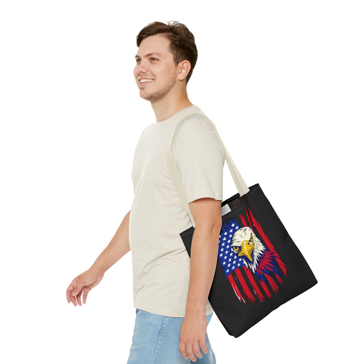 Princess Grace Patriotic Eagle Tote Bag USA Flag Design for Independence Day and Everyday Use