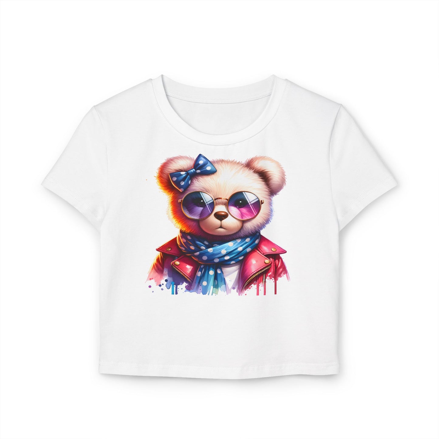Princess Grace Cute Bear Sunglasses Baby Tee Trendy