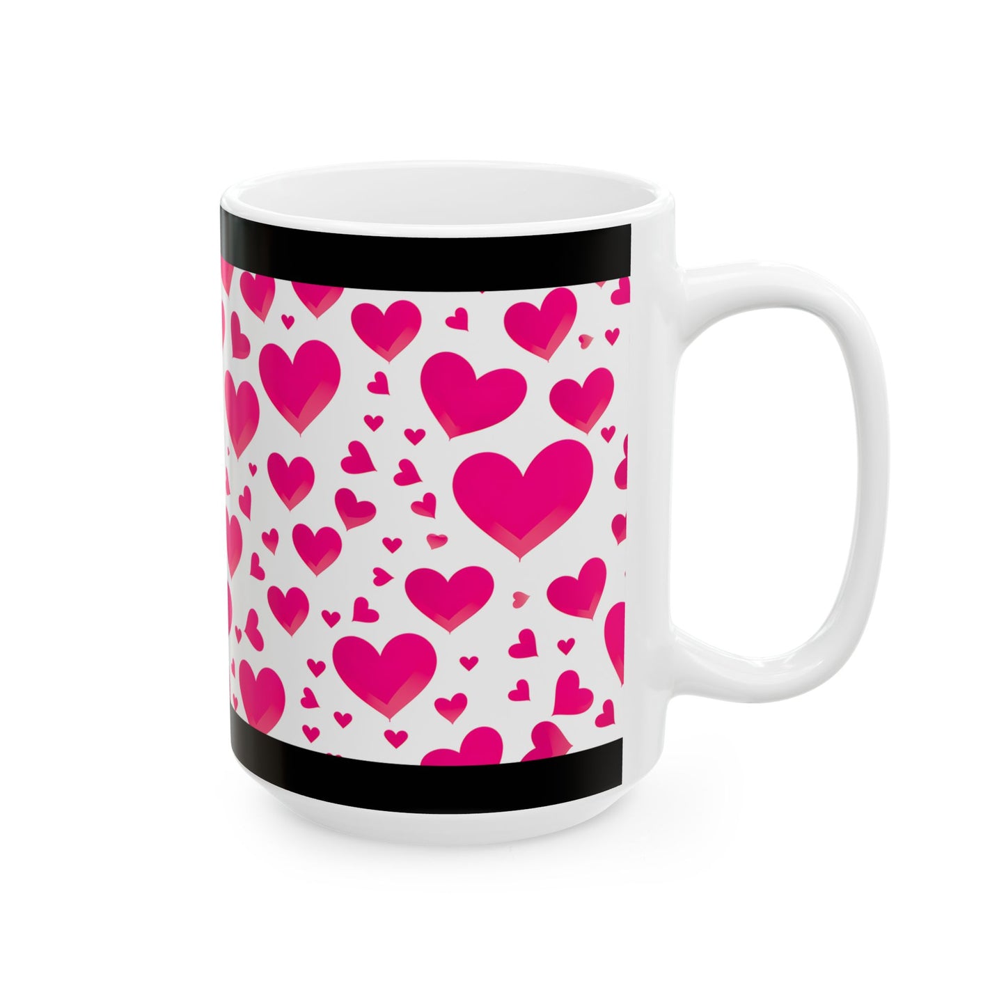 Princess Grace Heart Pattern Ceramic Mug Perfect Gift for Valentine's Day and Loved Ones