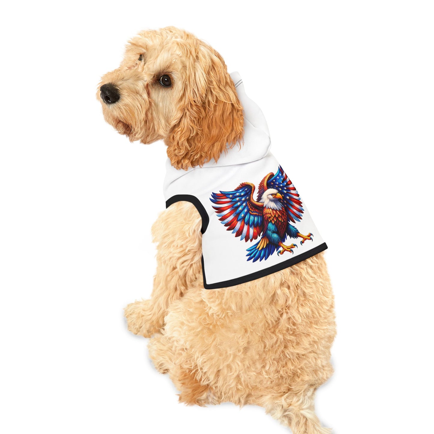 Princess Grace Patriotic Eagle Pet Hoodie Cozy Costume for Furry Friends