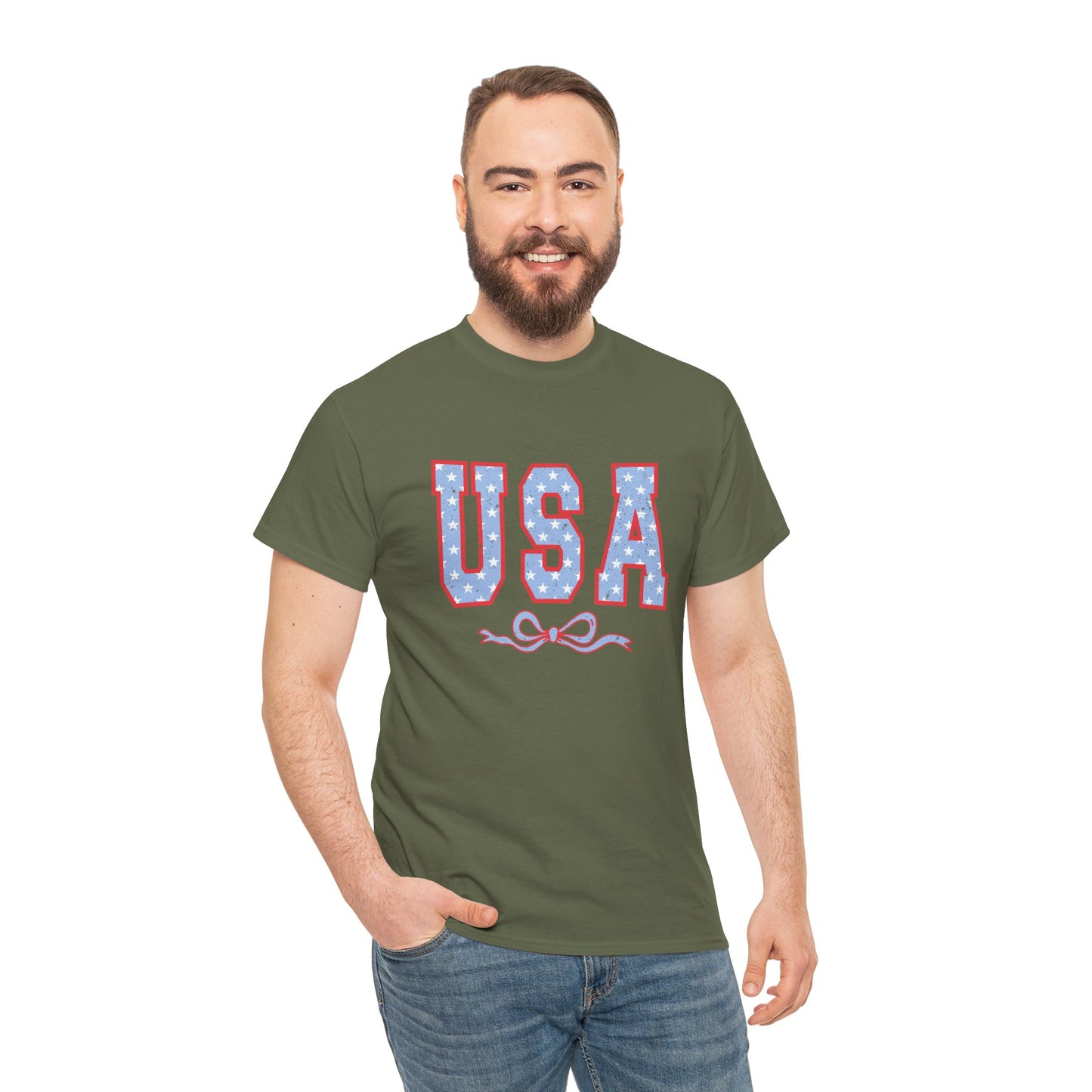 Princess Grace USA Patriotic Unisex Heavy Cotton Tee Perfect for Independence Day Celebrations