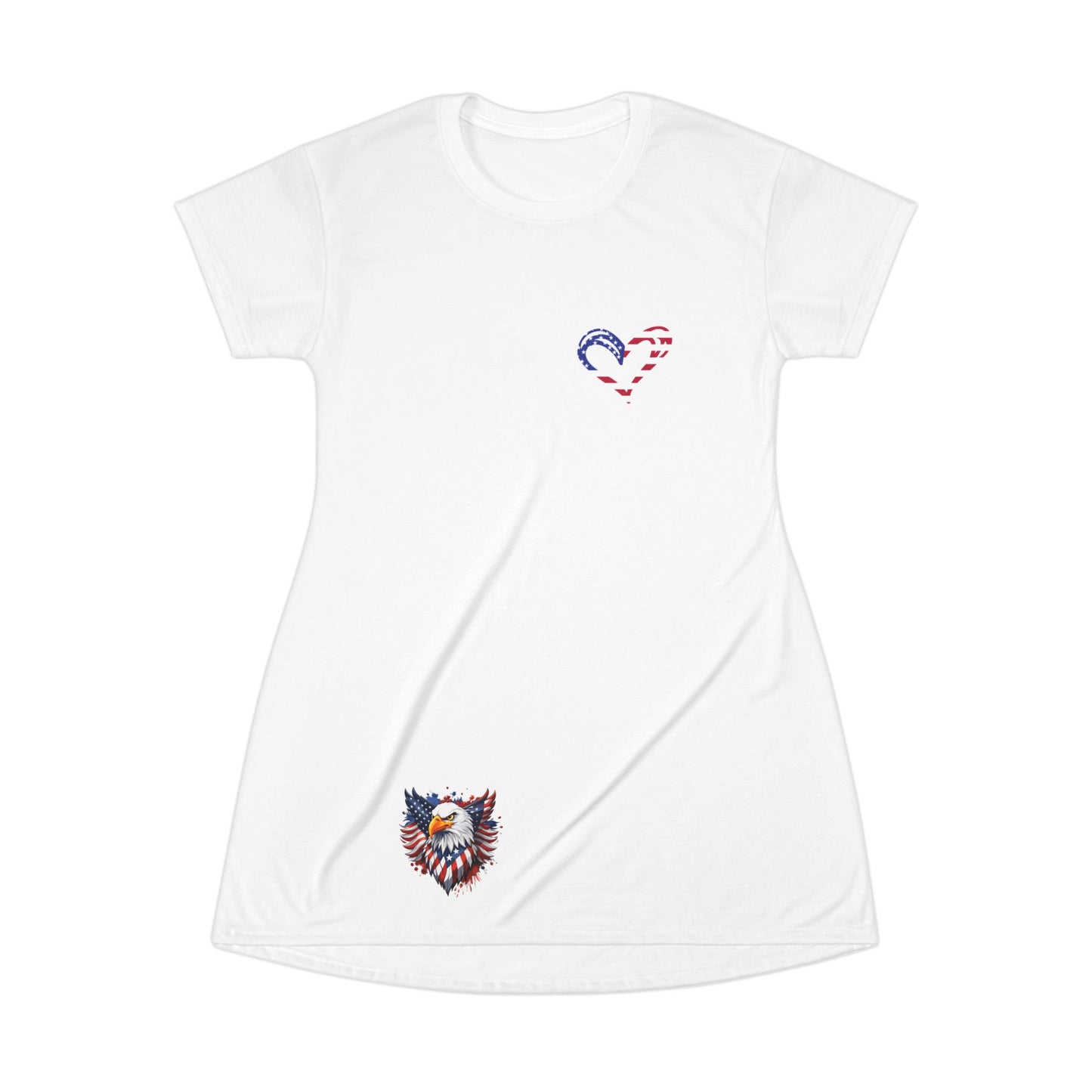 Princess Grace Patriotic Eagle T-Shirt Dress Perfect for Independence Day Celebrations