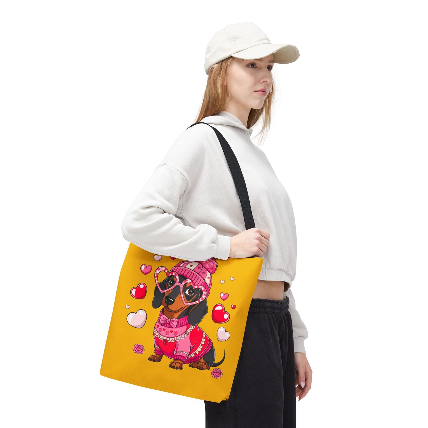 Princess Grace Adorable Dog-Themed Tote Bag for Pet Lovers Cute Valentine's Design