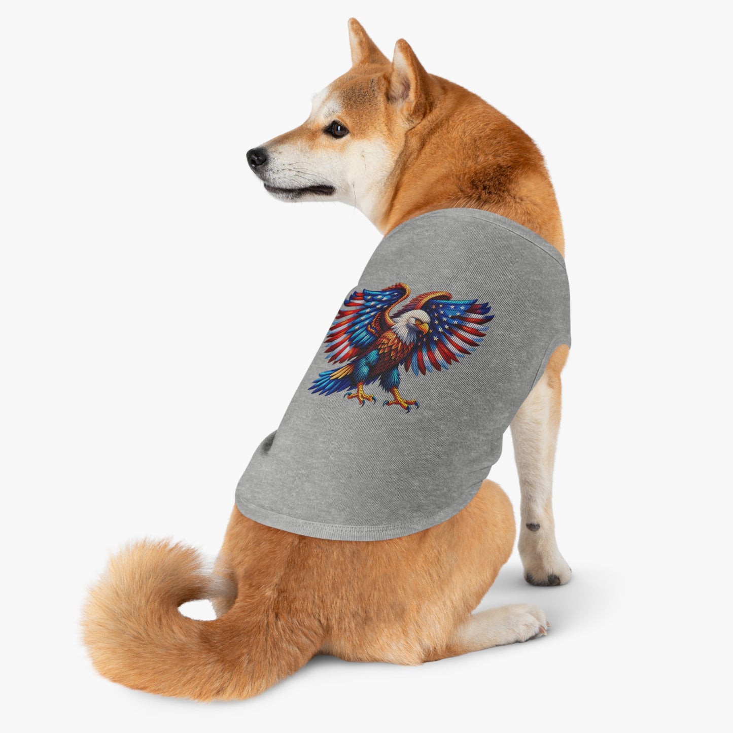 Princess Grace Patriotic Eagle Pet Tank Top Stylish & Comfortable Dog Apparel for Celebrations