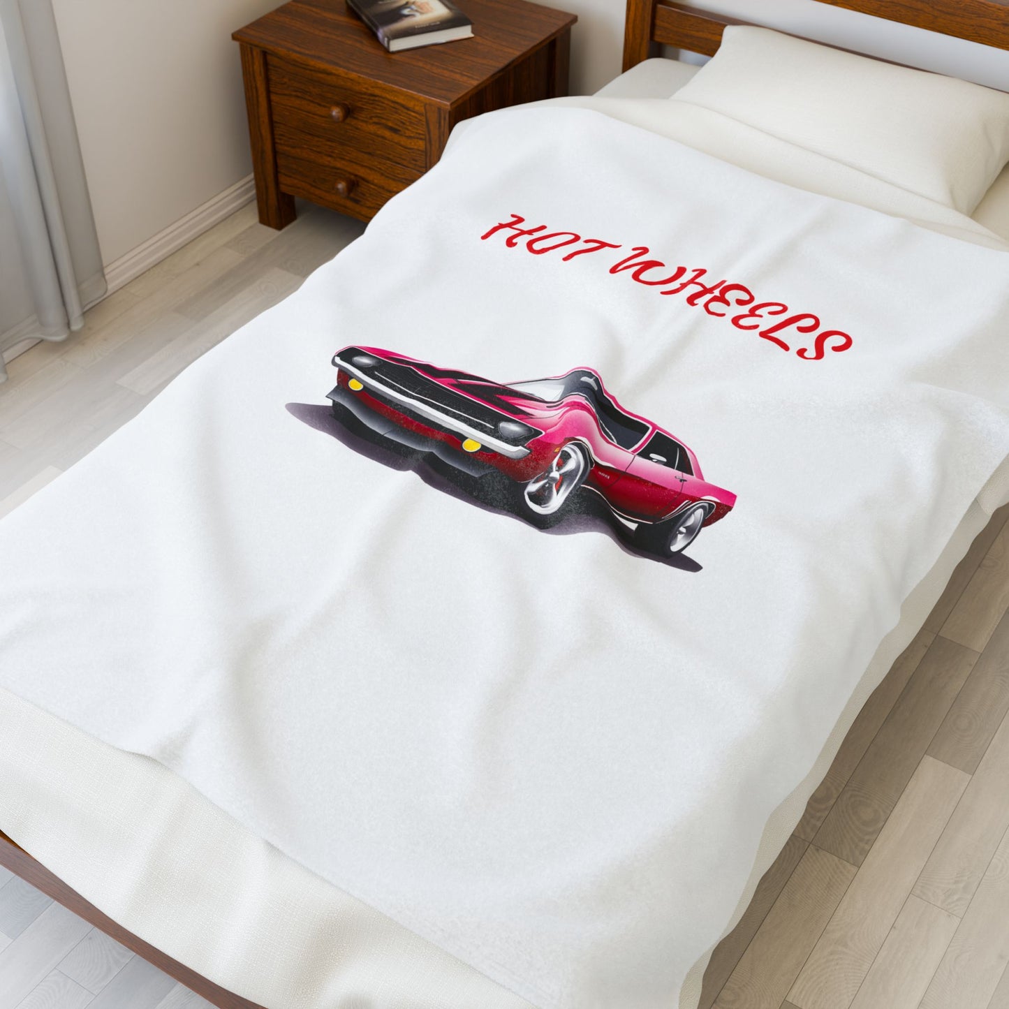 Princess Grace Hot Wheels Velveteen Plush Blanket Cozy Racing Car Throw for Kids & Car Enthusiasts