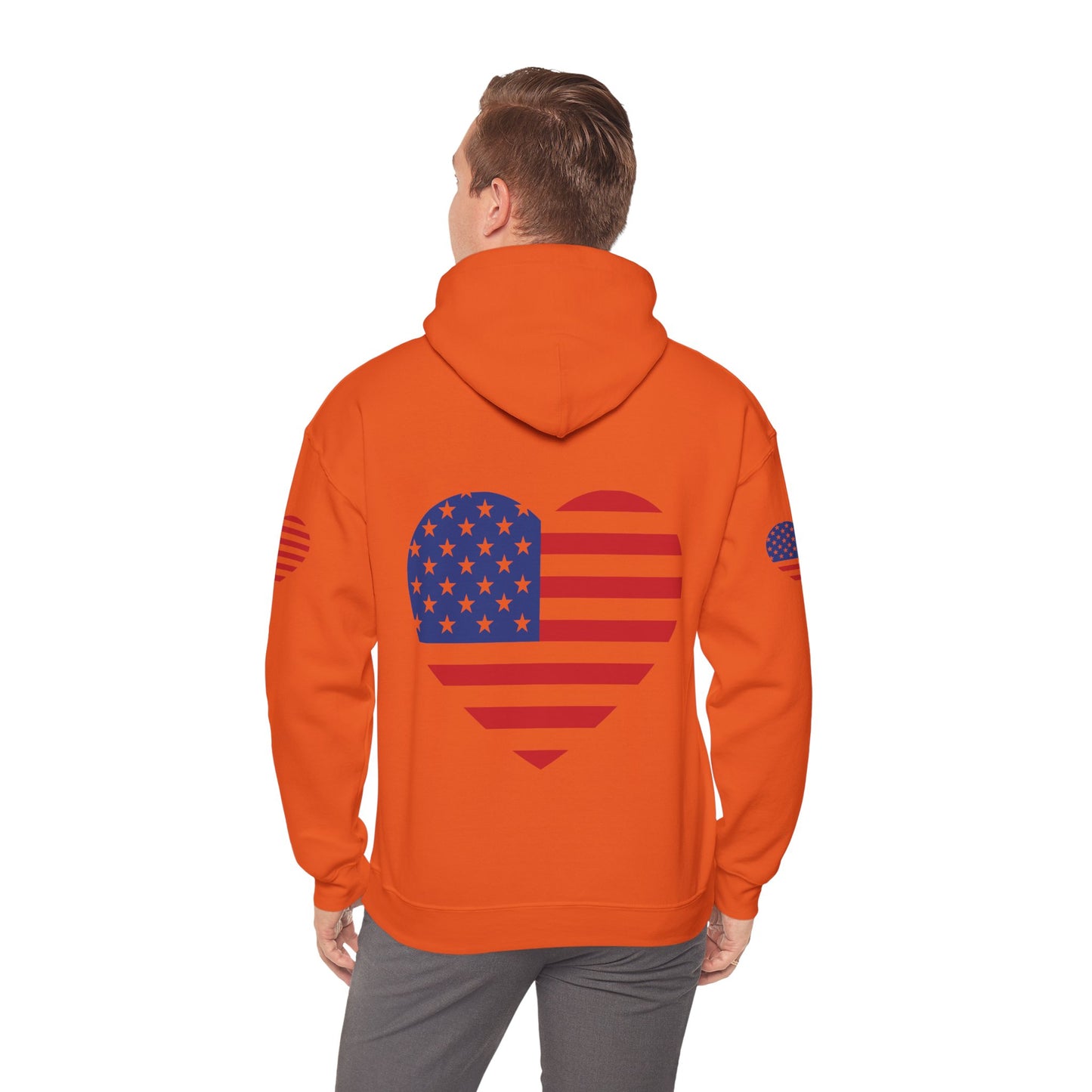 Princess Grace Patriotic Heart Design Unisex Hoodie Perfect for Holidays and Celebrations
