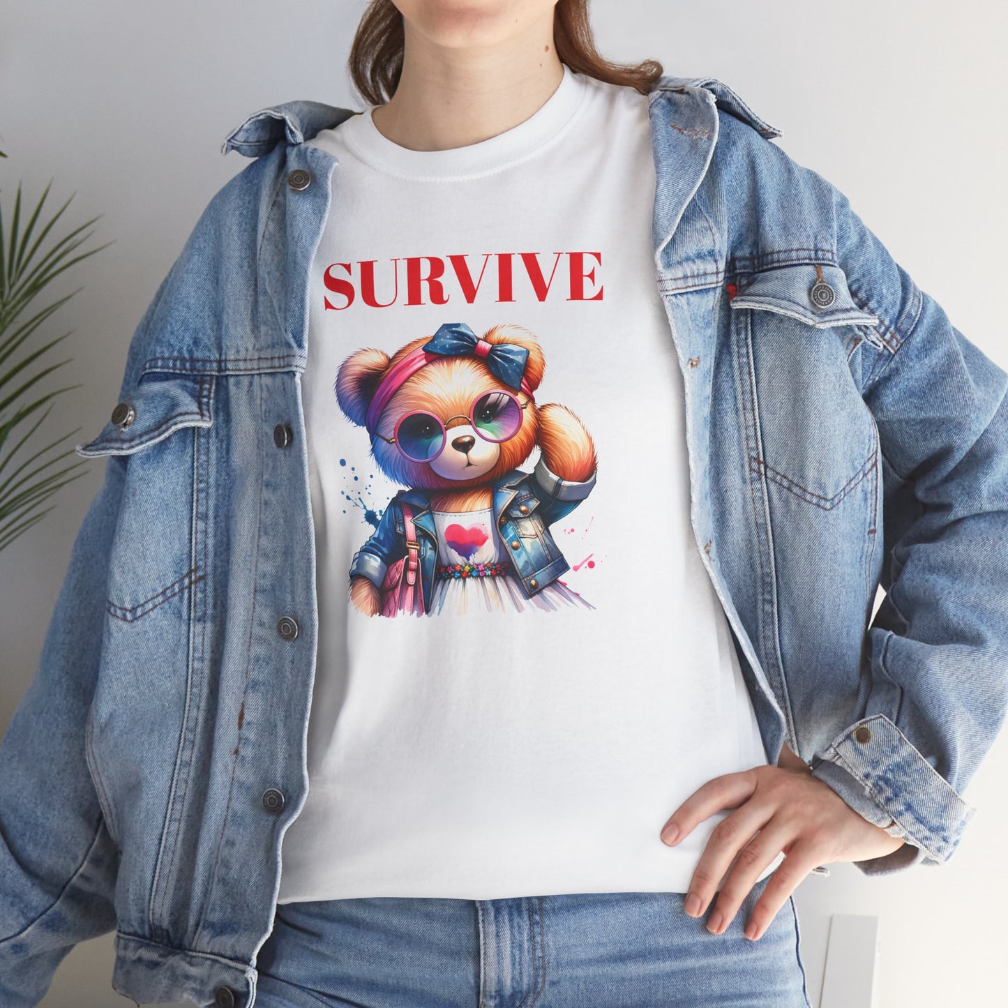 Princess Grace Survive Vibe Unisex Heavy Cotton Tee Fun and Edgy Graphic Tee for Casual Wear