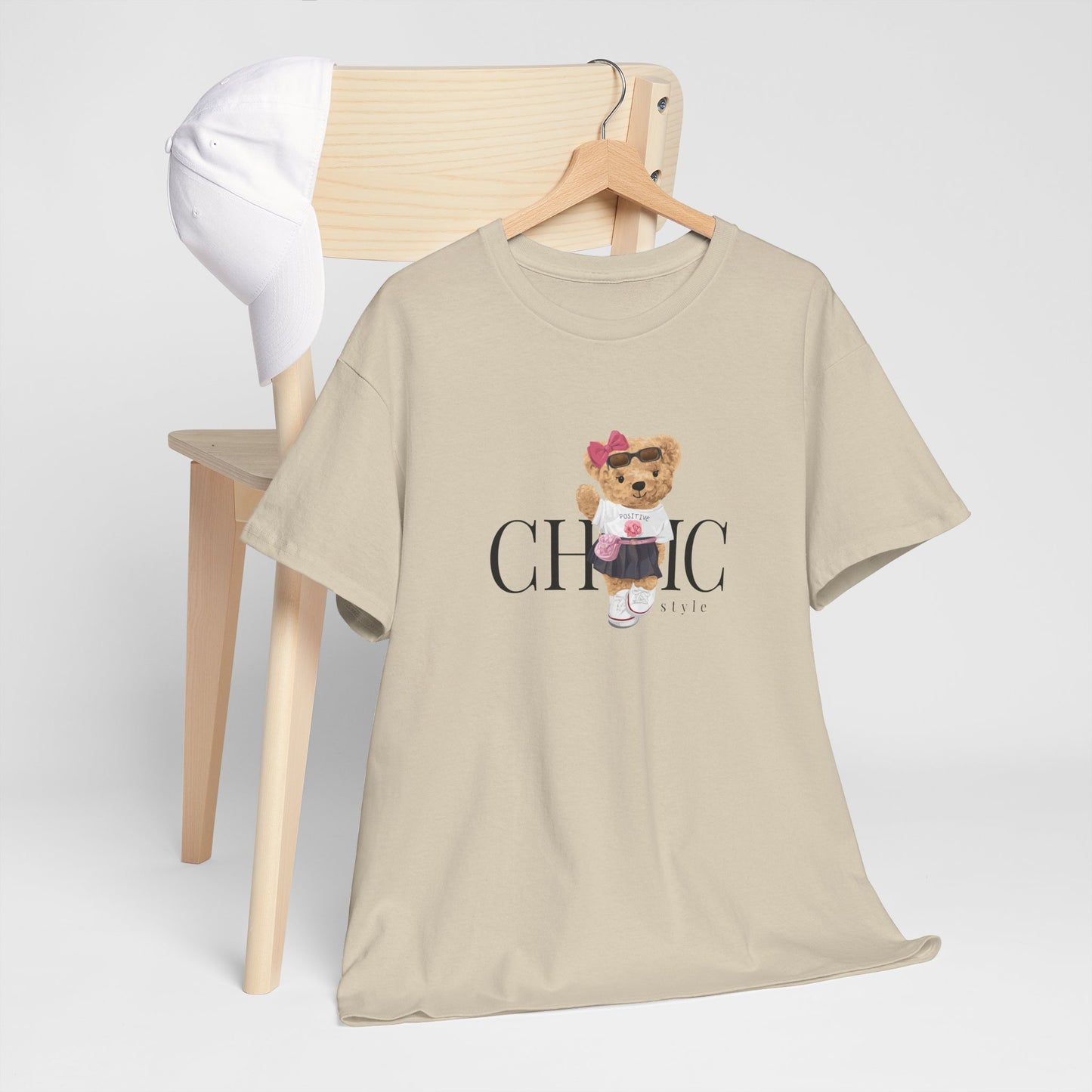 Princess Grace Chic Style Bear Unisex Heavy Cotton Tee Fashionable and Cozy Everyday Wear