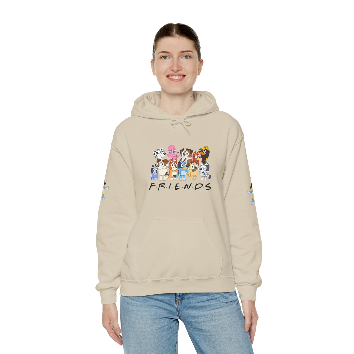 Princess Grace Bluey Unisex Heavy Blend Hooded Sweatshirt 'Friends' Cartoon Design
