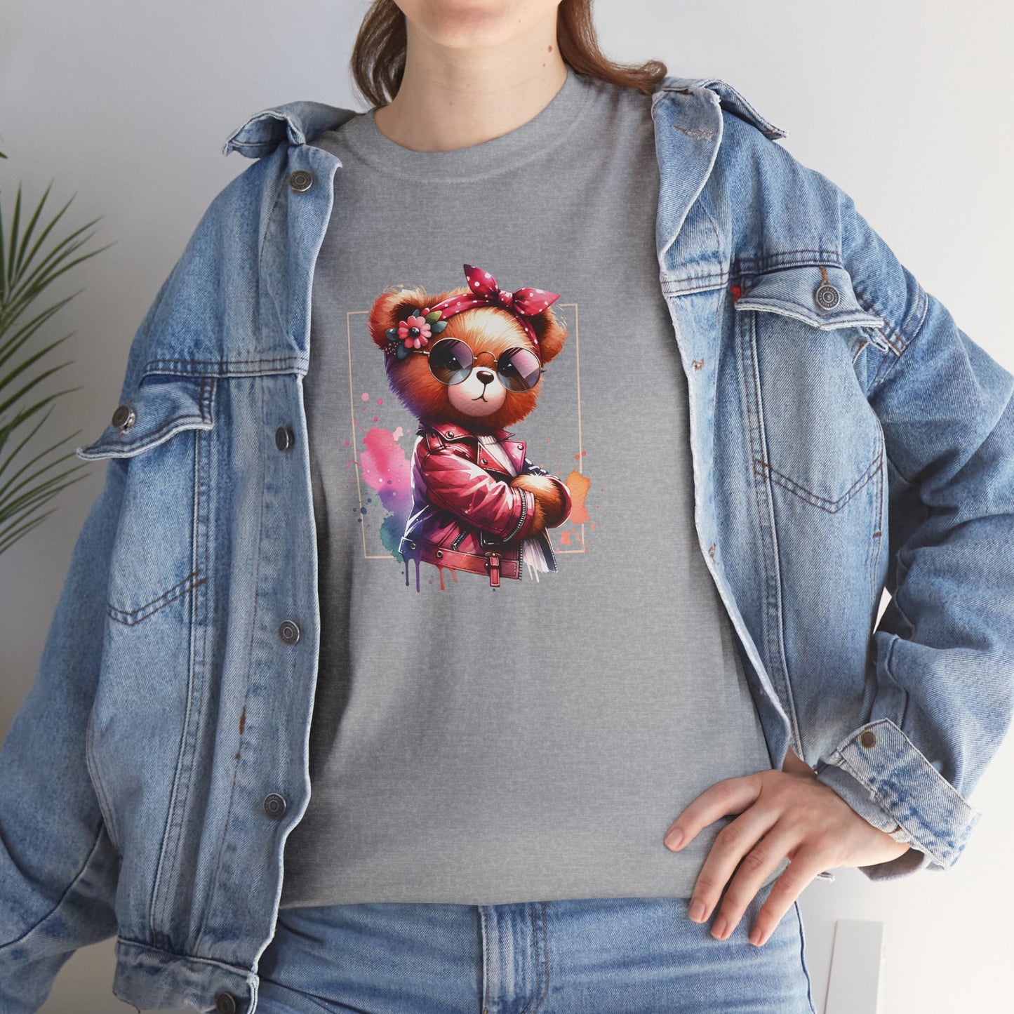 Princess Grace Cool Bear Graphic Unisex Heavy Cotton Tee Perfect for Casual Wear