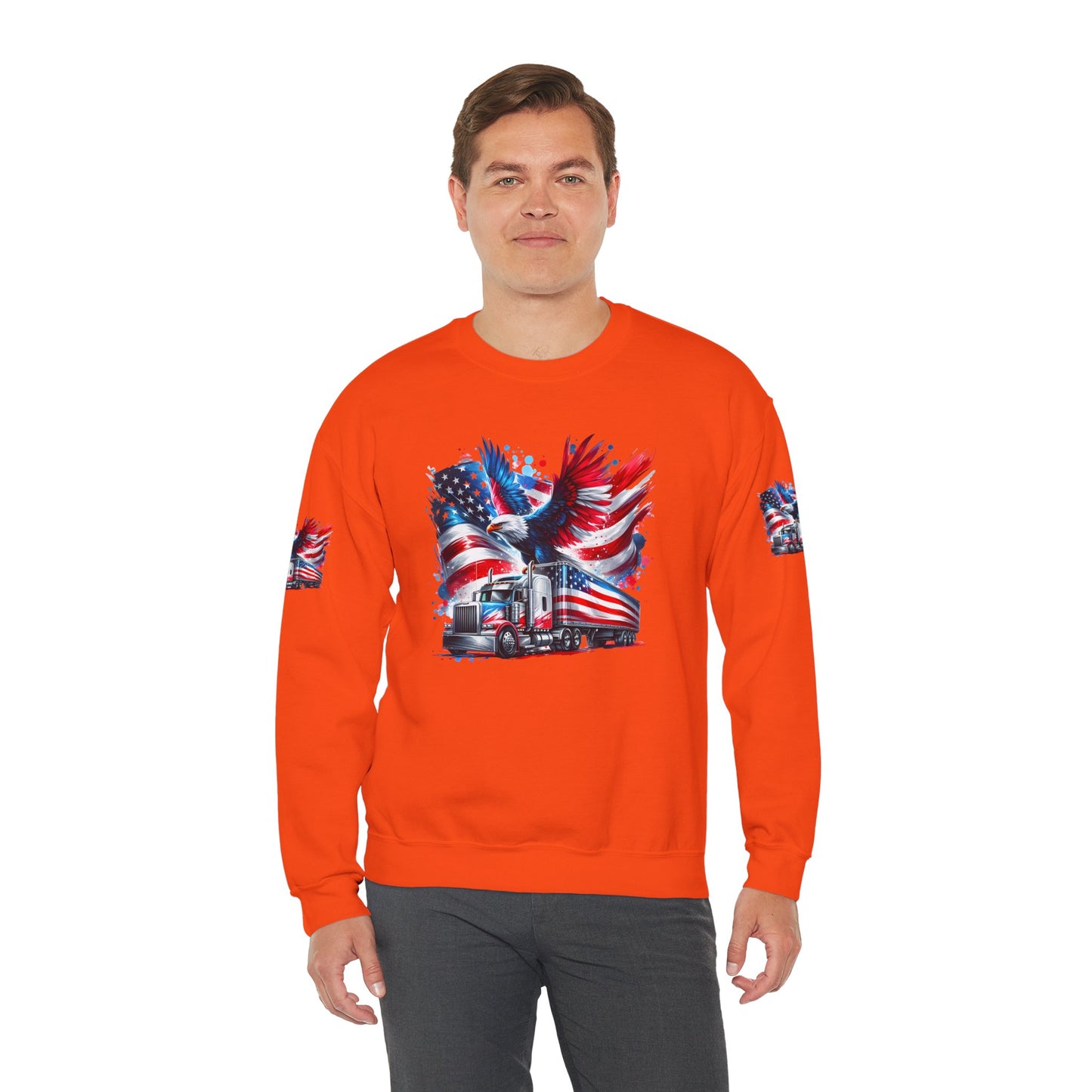 Princess Grace Patriotic Eagle Sweatshirt Unisex Heavy Blend Crewneck for Independence Day Veteran's Day & Everyday Comfort