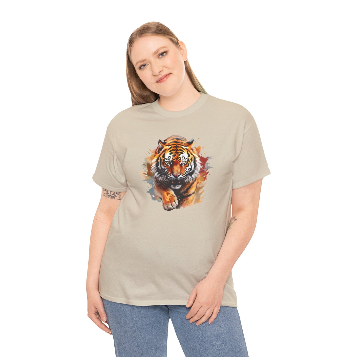 Princess Grace Fierce Tiger Unisex Heavy Cotton Tee Wild Animal Graphic Shirt