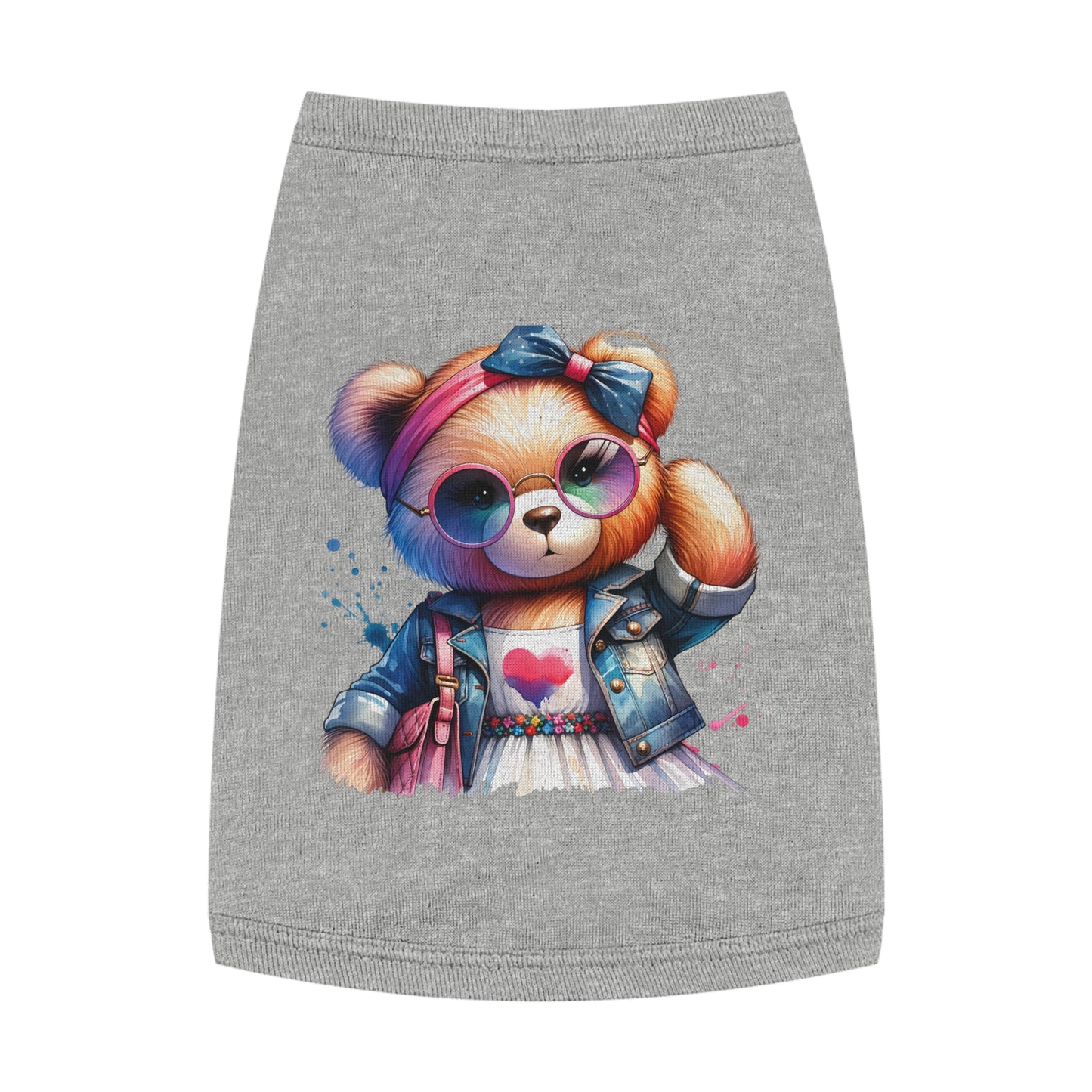Princess Grace CUTE Bear Graphic Pet Tank Top Stylish and Fun Dog Apparel