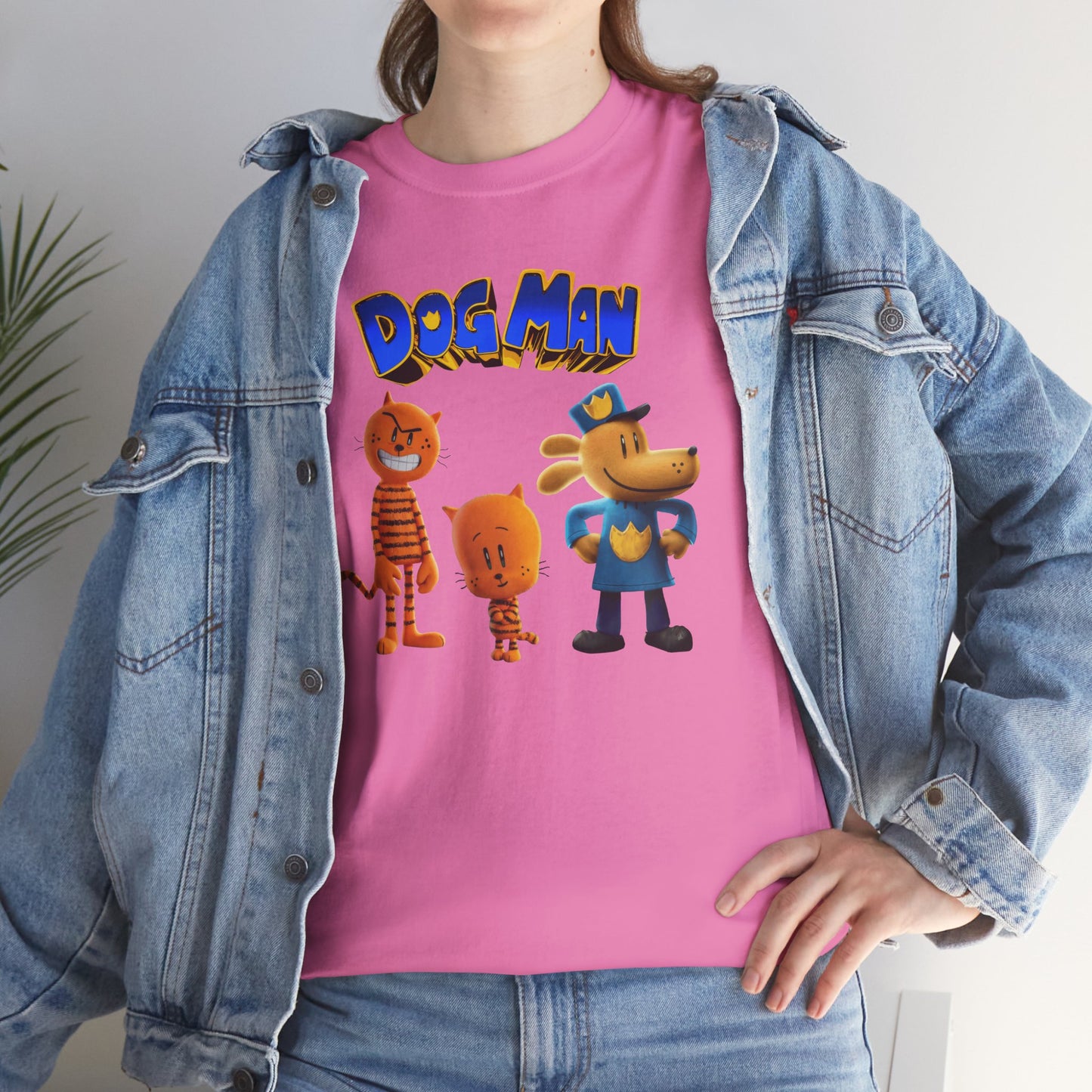 Princess Grace Dog Man Cartoon Unisex Heavy Cotton Tee Fun Graphic Tee for Kids and Fans