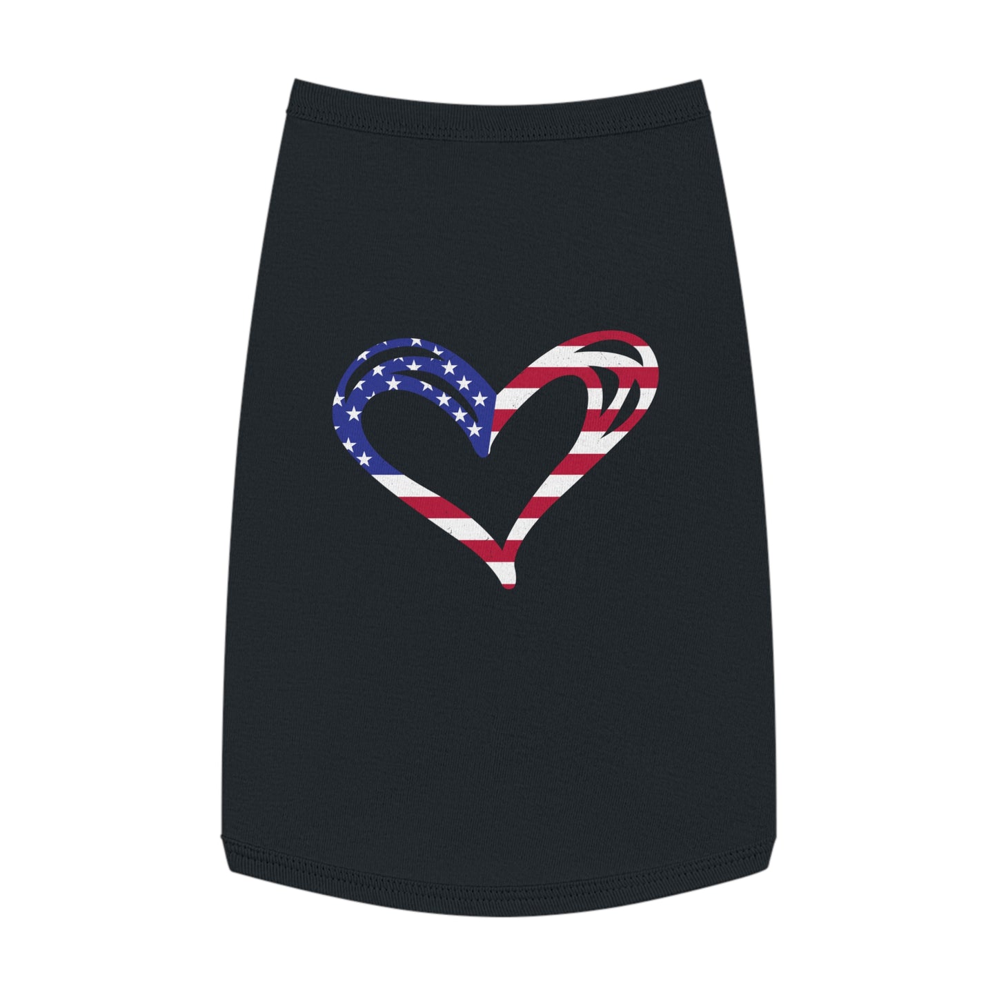 Princess Grace Patriotic Heart Pet Tank Top American Flag Design for Dogs & Cats