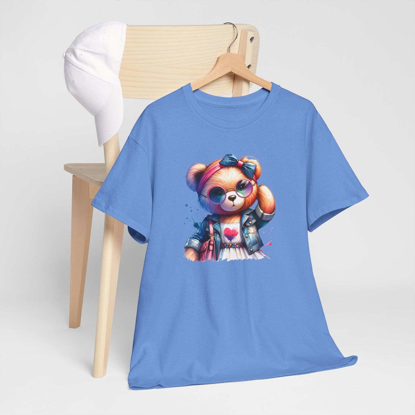 Princess Grace Cute Teddy Bear Unisex Heavy Cotton Tee Playful Graphic T-Shirt for All Ages