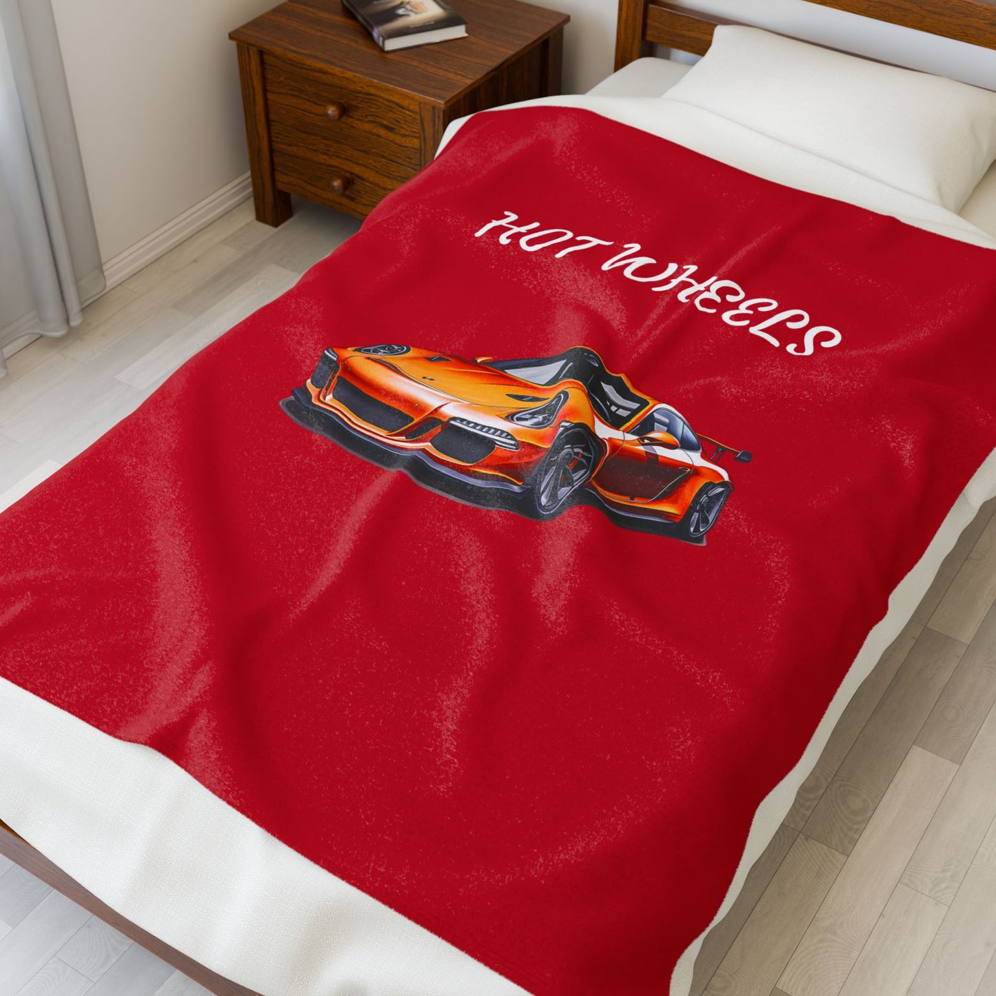 Princess Grace Hot Wheels Velveteen Plush Blanket Cozy Car Themed Throw for Kids and Car Enthusiasts
