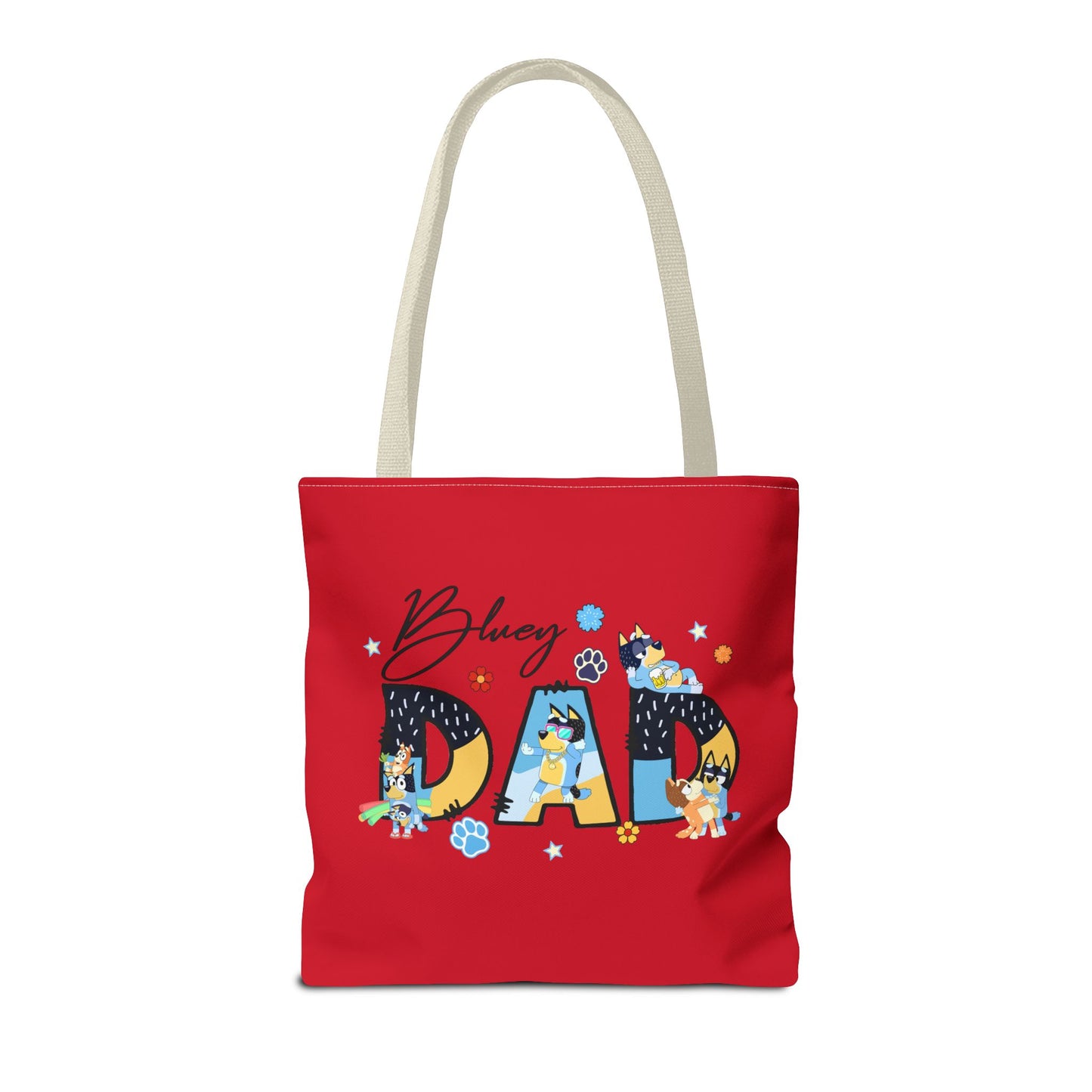 Princess Grace Colorful Bluey Dad Tote Bag Perfect Gift for Dog Lovers