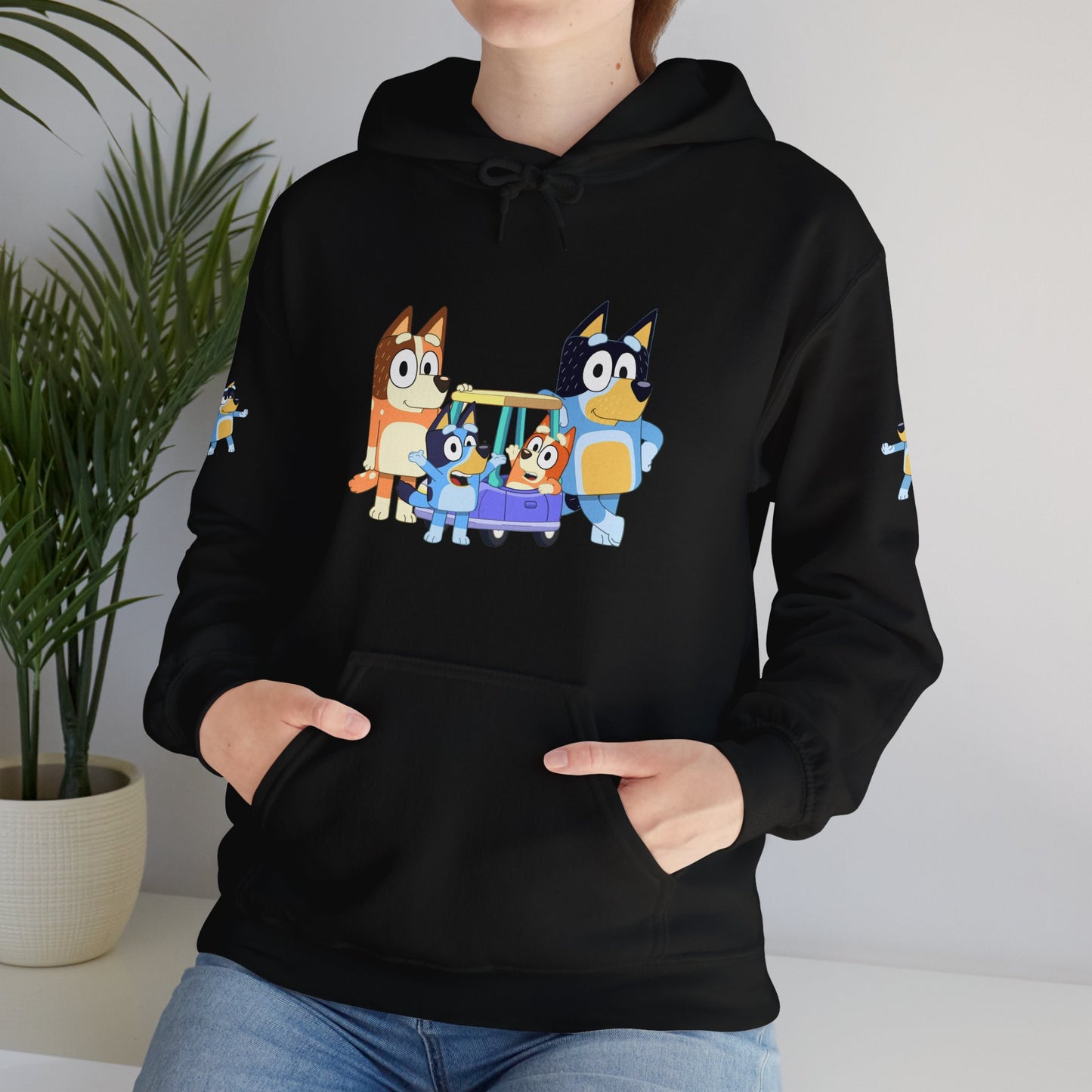 Princess Grace Bluey Fun Family Cartoon Hoodie - Unisex Heavy Blend with Playful Characters