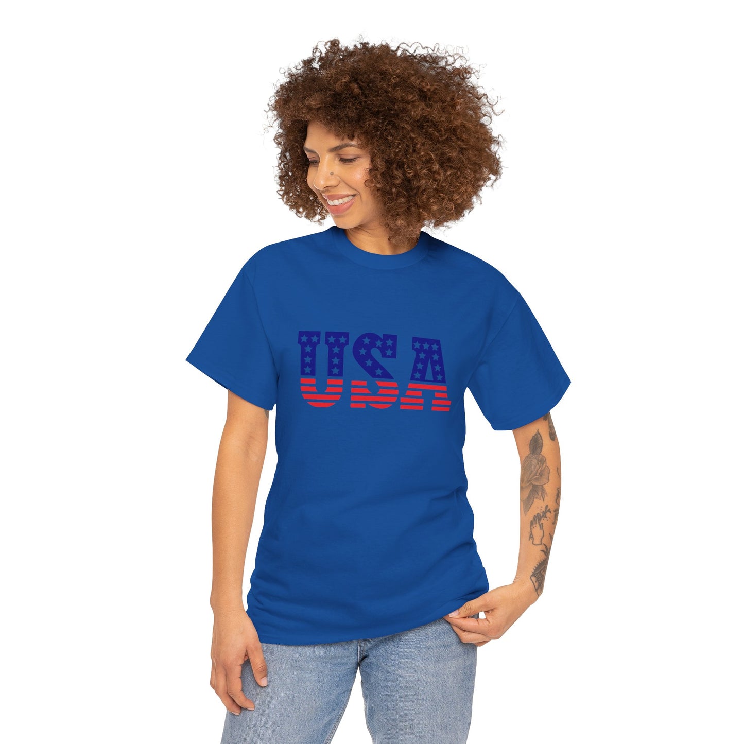 Princess Grace Patriotic USA Unisex Heavy Cotton Tee Comfortable Independence Day Apparel