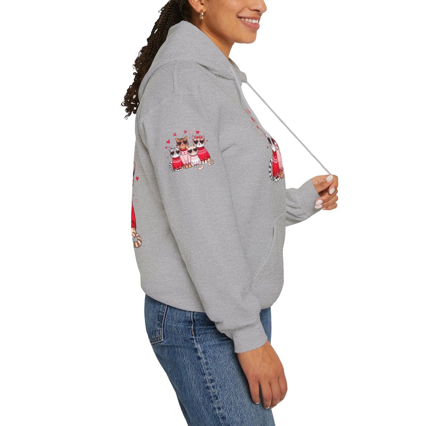 Princess Grace Cute Cat Lovers Hoodie with Heart Design
