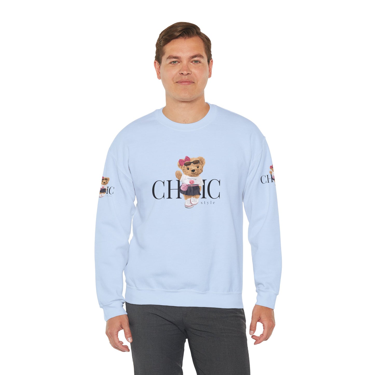 Princess Grace Chic Teddy Bear Sweatshirt Unisex Heavy Blend Crewneck