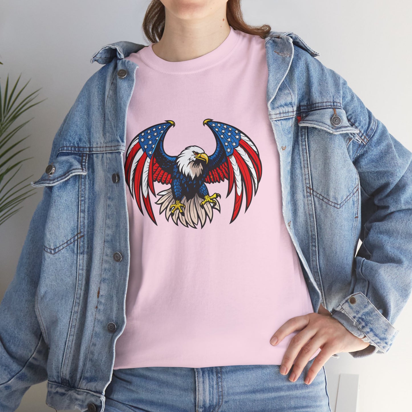 Princess Grace Patriotic Eagle Unisex Heavy Cotton Tee 4th of July Graphic T-Shirt