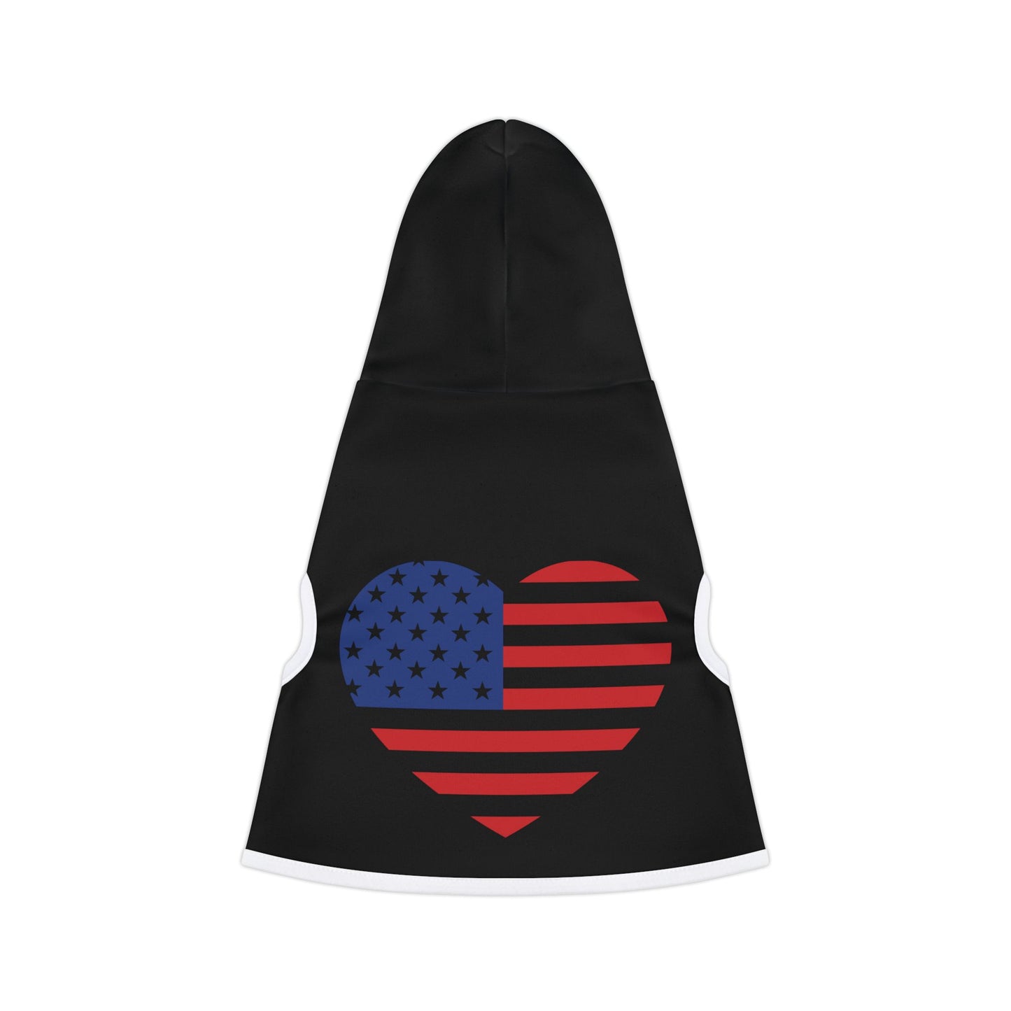 Princess Grace Patriotic Pet Hoodie American Heart Design for Dogs and Cats