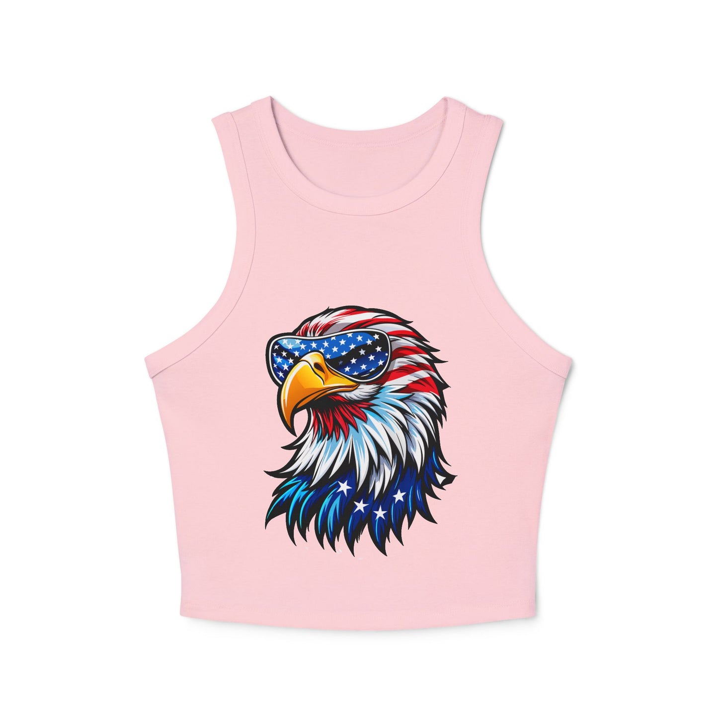 Princess Grace Patriotic Eagle Racer Tank Top USA Inspired Women's Activewear