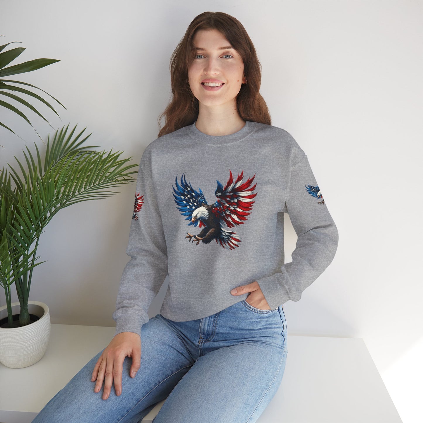 Princess Grace Patriotic Eagle Unisex Crewneck Sweatshirt