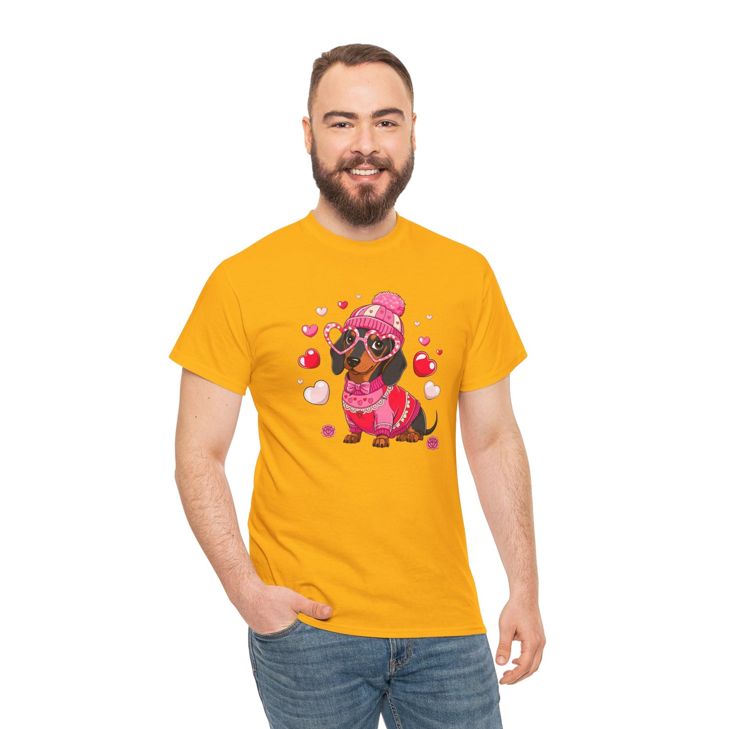 Princess Grace Cute Dachshund Love Graphic Tee Unisex Heavy Cotton Tee