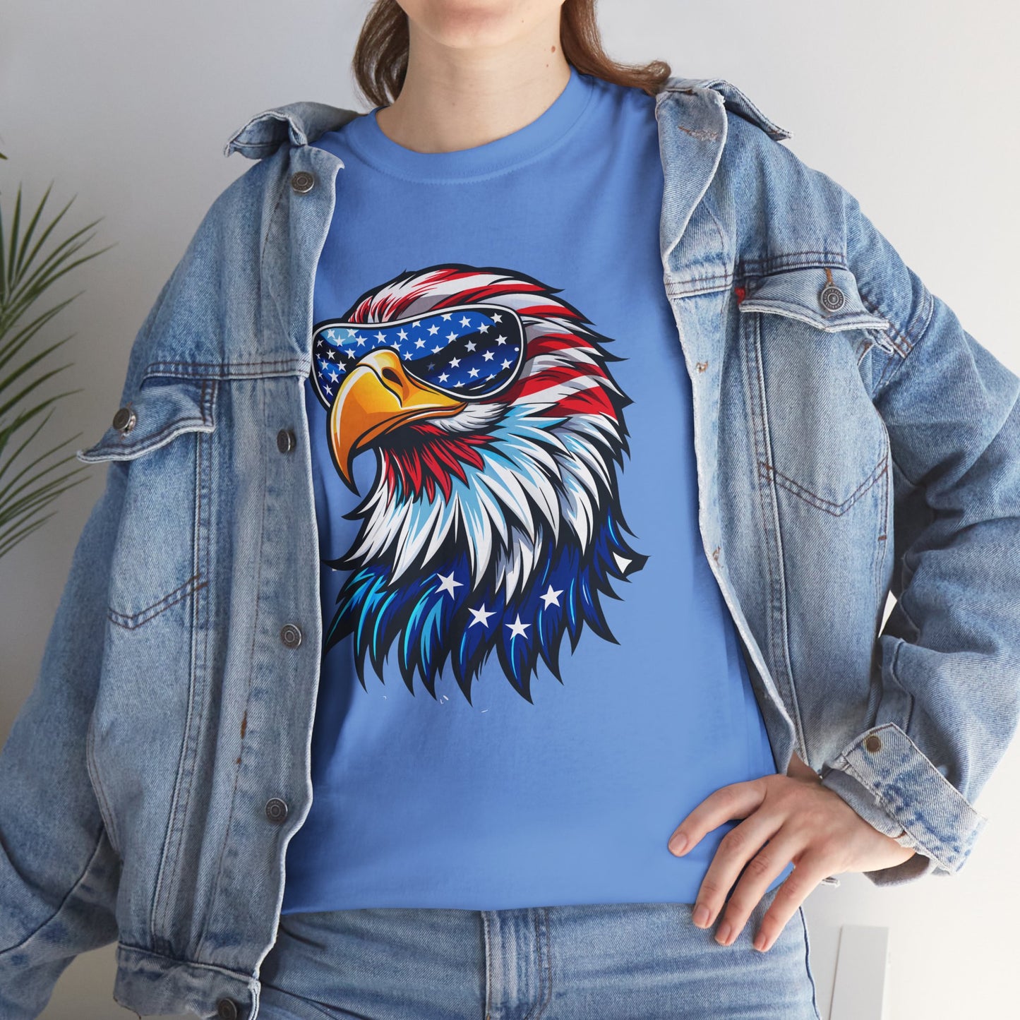 Princess Grace Patriotic Eagle Unisex Heavy Cotton Tee 4th of July Spirit
