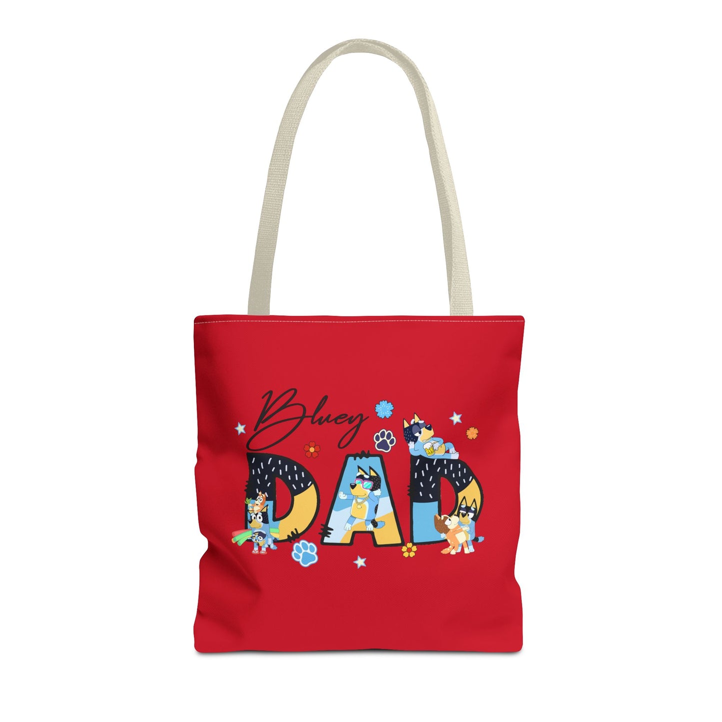 Princess Grace Colorful Bluey Dad Tote Bag Perfect Gift for Dog Lovers