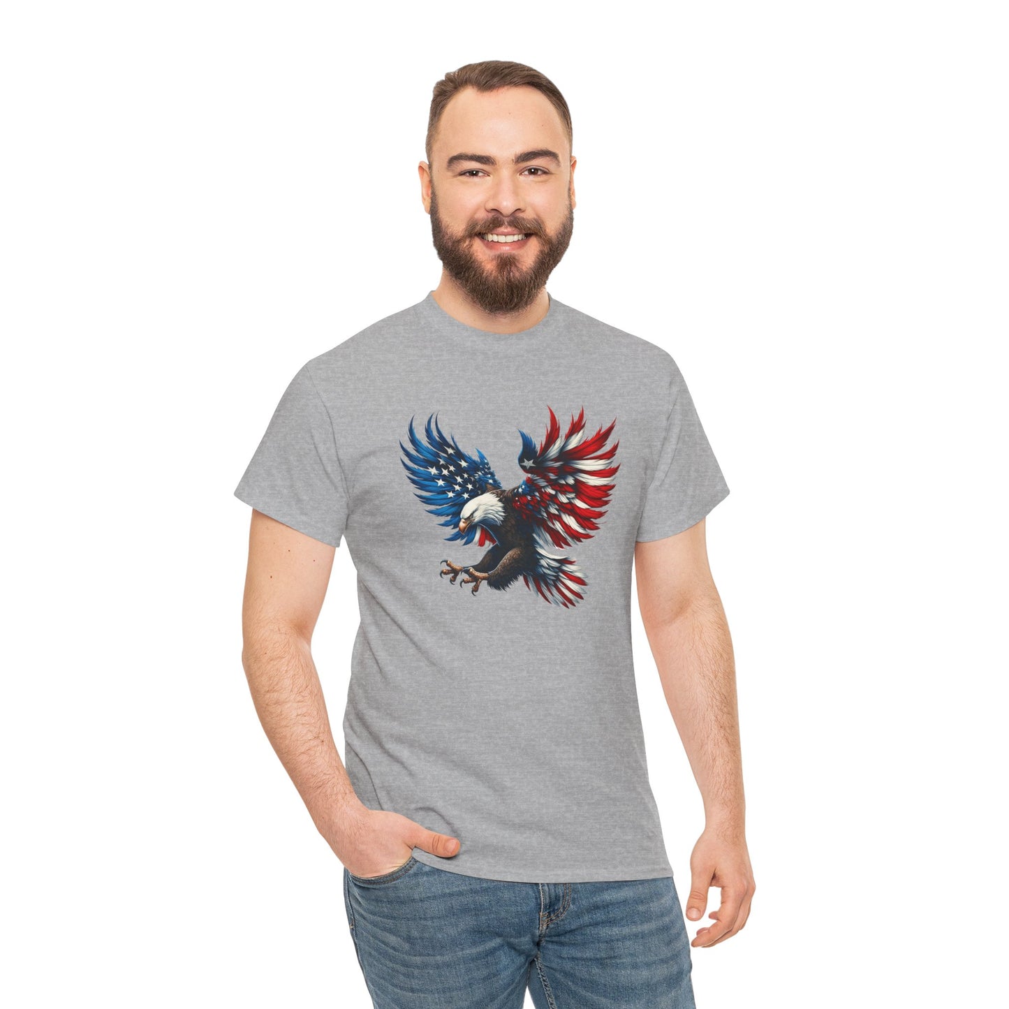 Princess Grace Patriotic Eagle Unisex Heavy Cotton Tee Bold USA Graphic Shirt