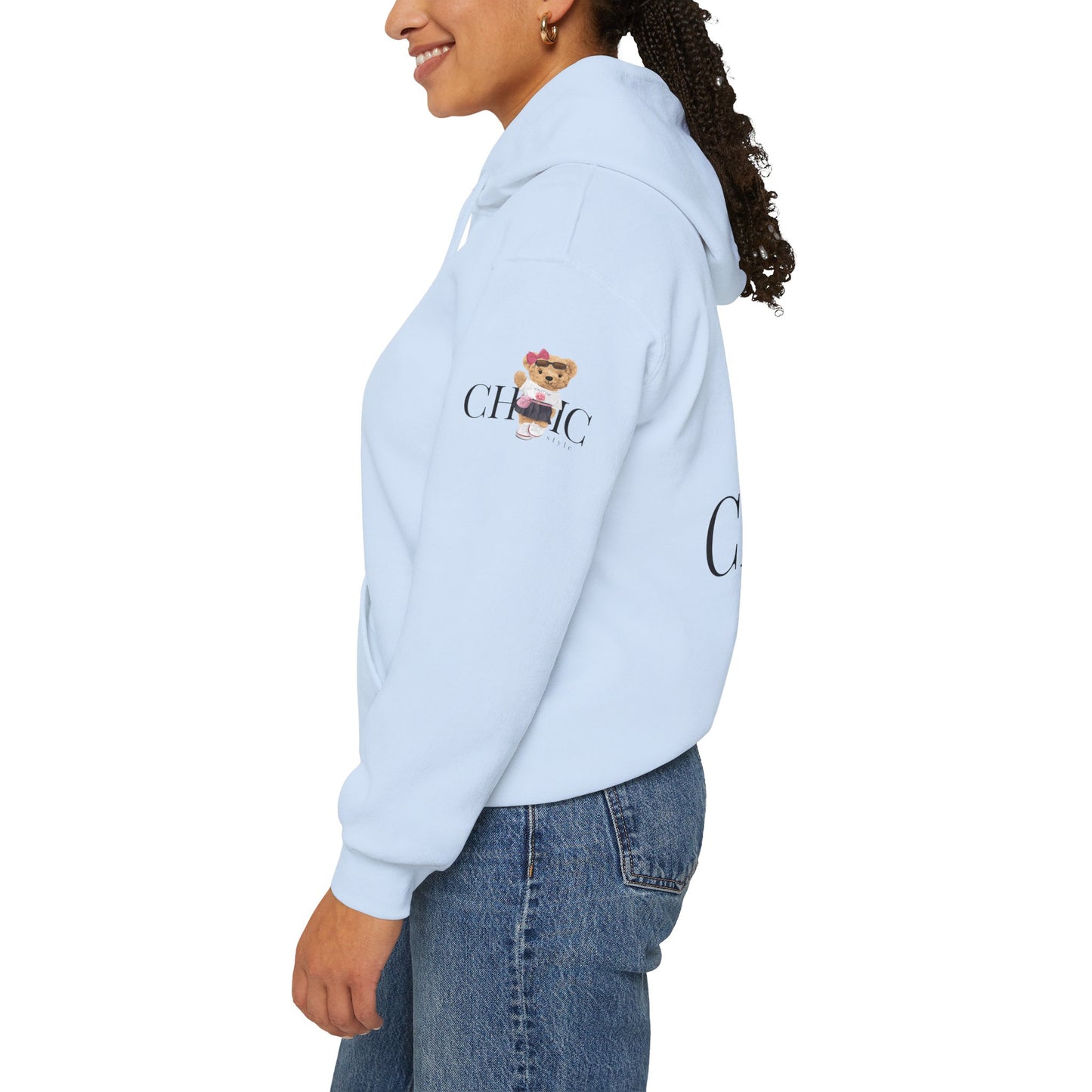Princess Grace Chic Style Bear Unisex Hooded Sweatshirt Cute and Cozy Fashion