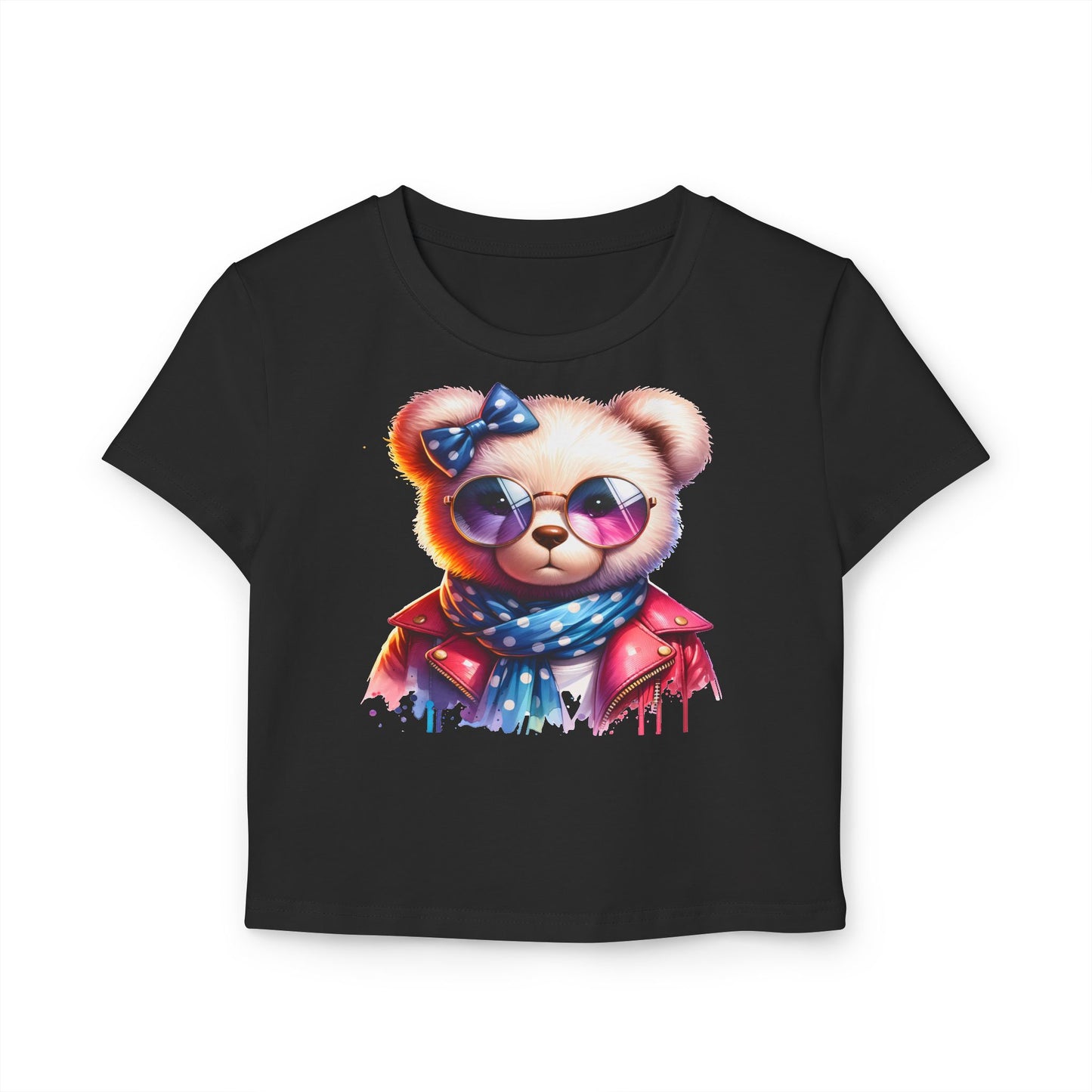 Princess Grace Cute Bear Sunglasses Baby Tee Trendy