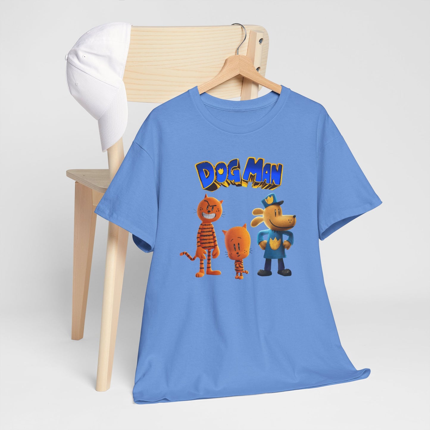 Princess Grace Dog Man Cartoon Unisex Heavy Cotton Tee Fun Graphic Tee for Kids and Fans