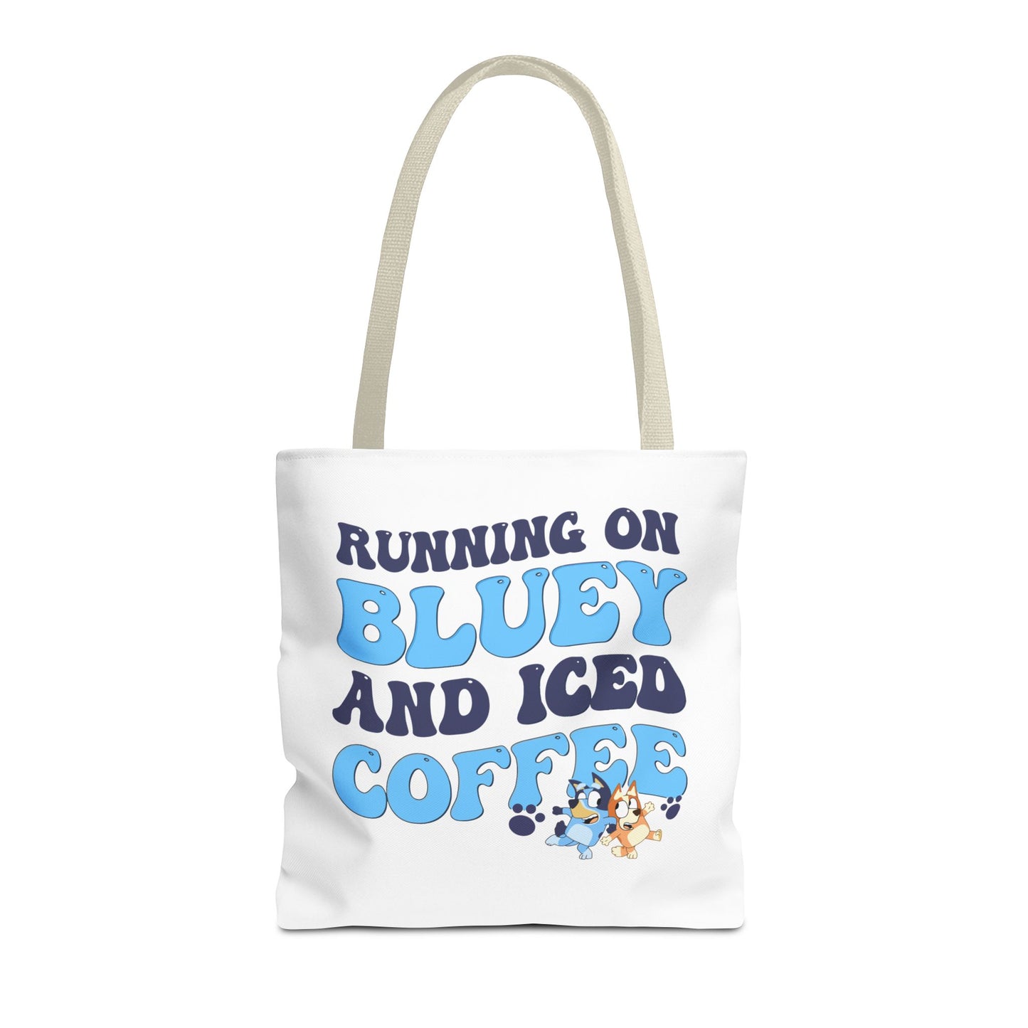 Princess Grace Running on Bluey and Iced Coffee Tote Bag