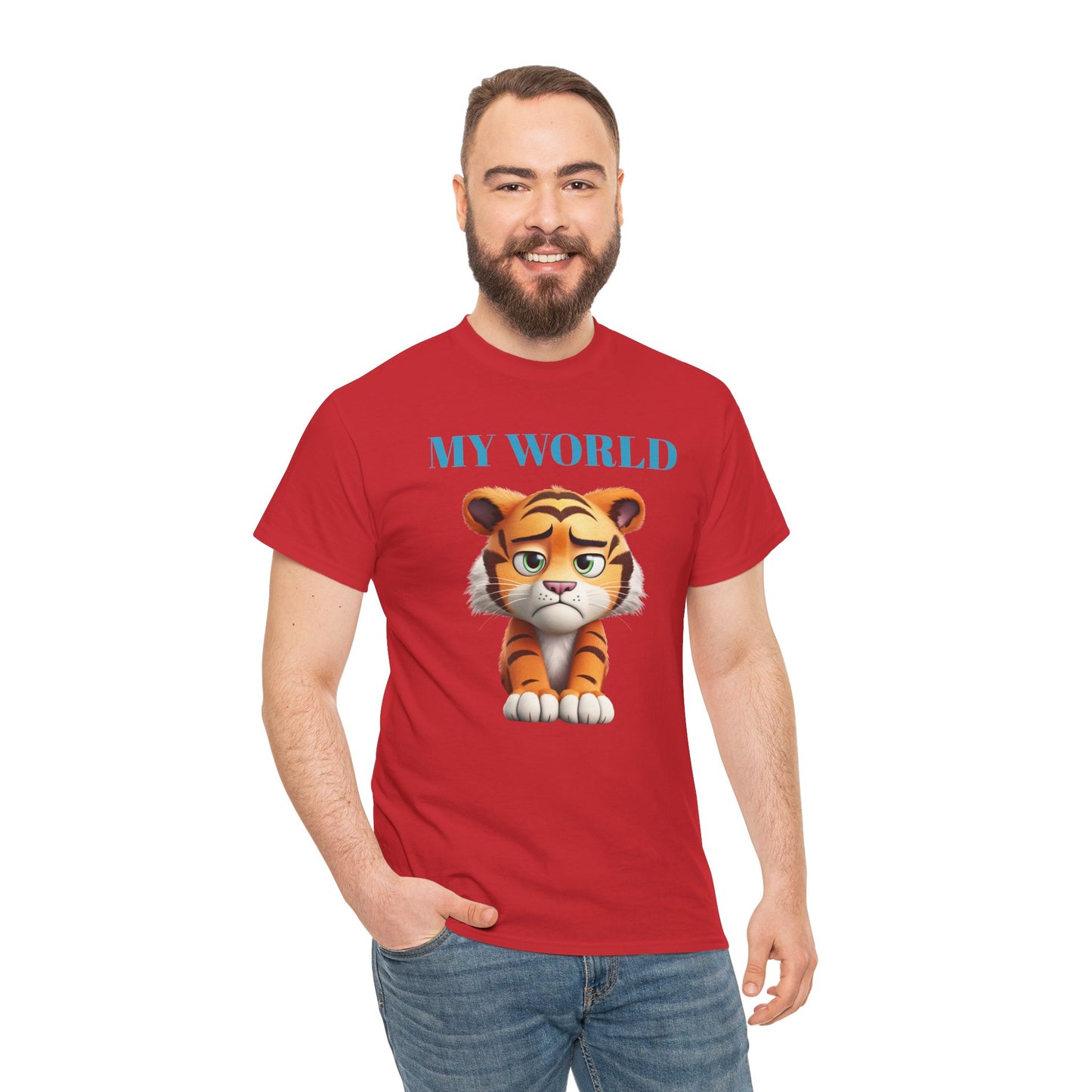 Princess Grace My World Tiger Unisex Heavy Cotton Tee Cute Animal T-Shirt for Kids & Adults