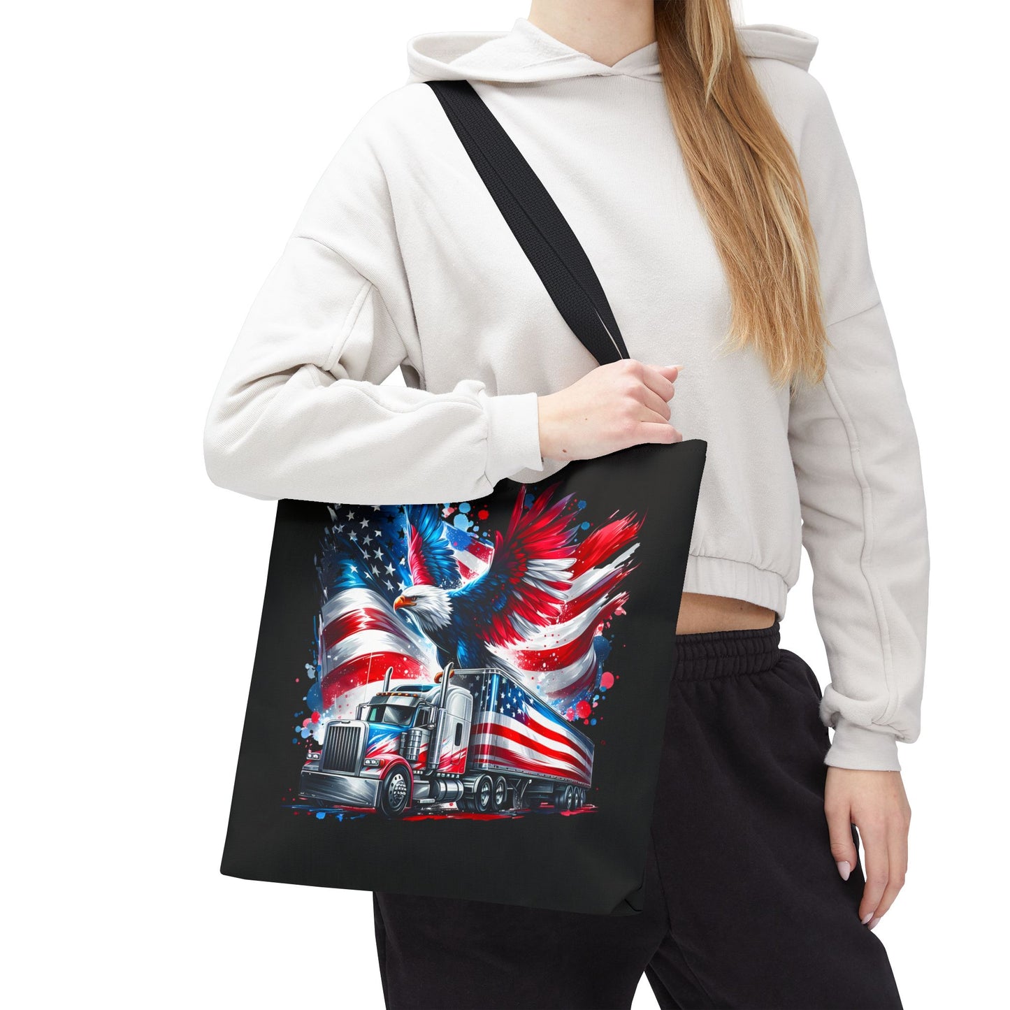 Princess Grace Patriotic Eagle Tote Bag Perfect for Truck Enthusiasts and July 4th Celebrations