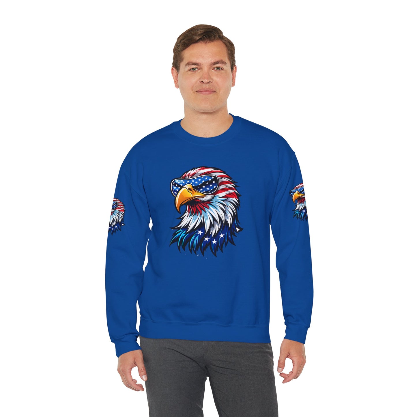 Princess Grace Patriotic Eagle Sweatshirt Unisex Heavy Blend Crewneck for Independence Day