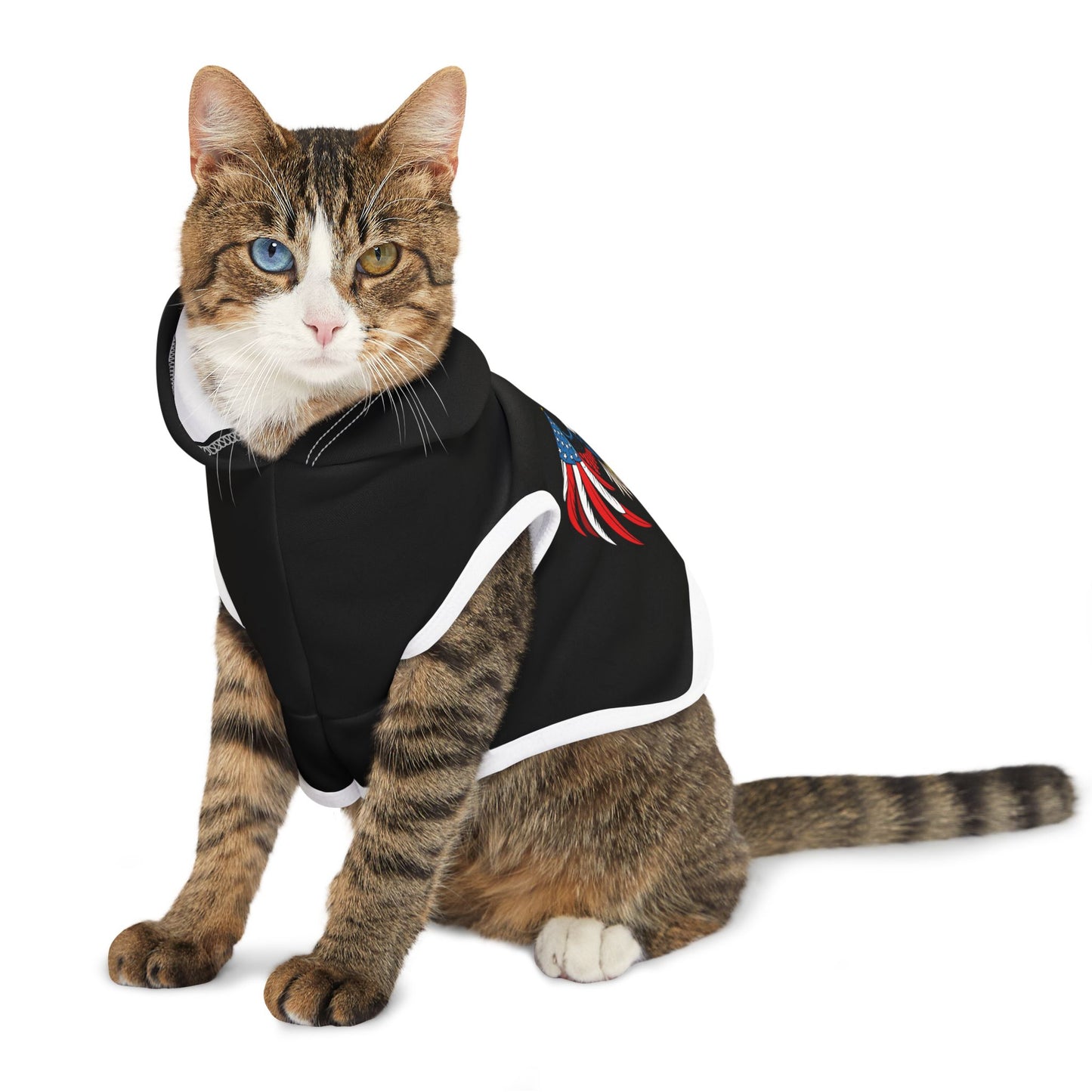 Princess Grace Patriotic Pet Hoodie with Eagle Design for Dog Lovers