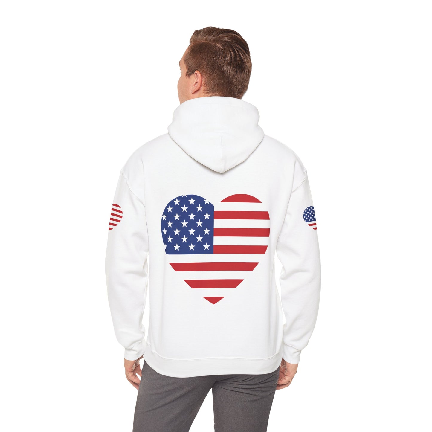 Princess Grace Patriotic Heart Design Unisex Hoodie Perfect for Holidays and Celebrations
