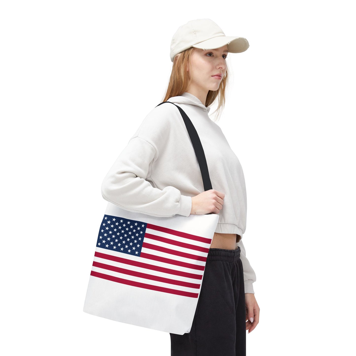 Princess Grace Patriotic Tote Bag American Flag Design Perfect for Holidays and Everyday Use