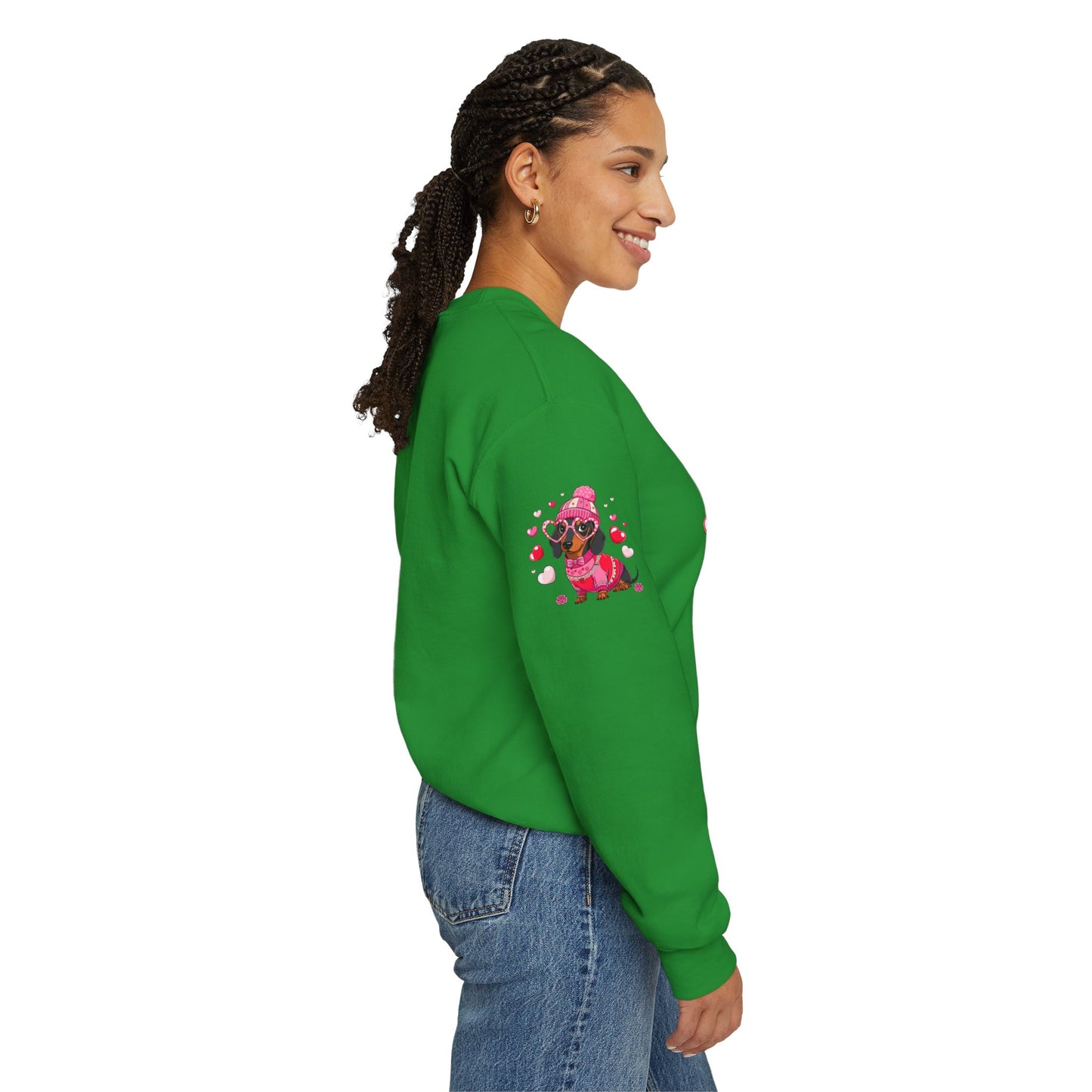 Princess Grace Cute Dachshund Love Sweatshirt Cozy Unisex Crewneck for Pet Lovers