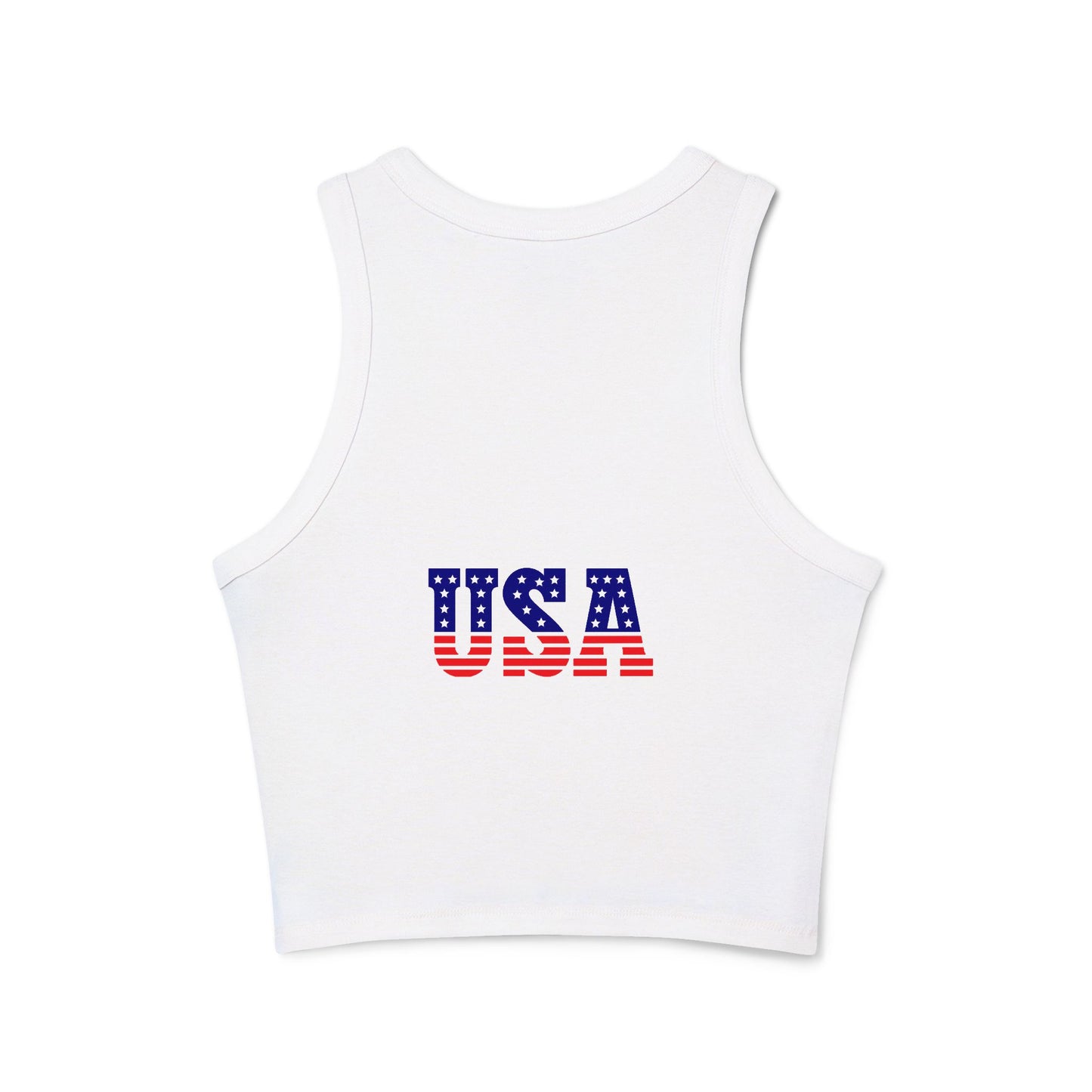 Princess Grace Patriotic Women’s Micro Rib Racer Tank Top USA Heart Design