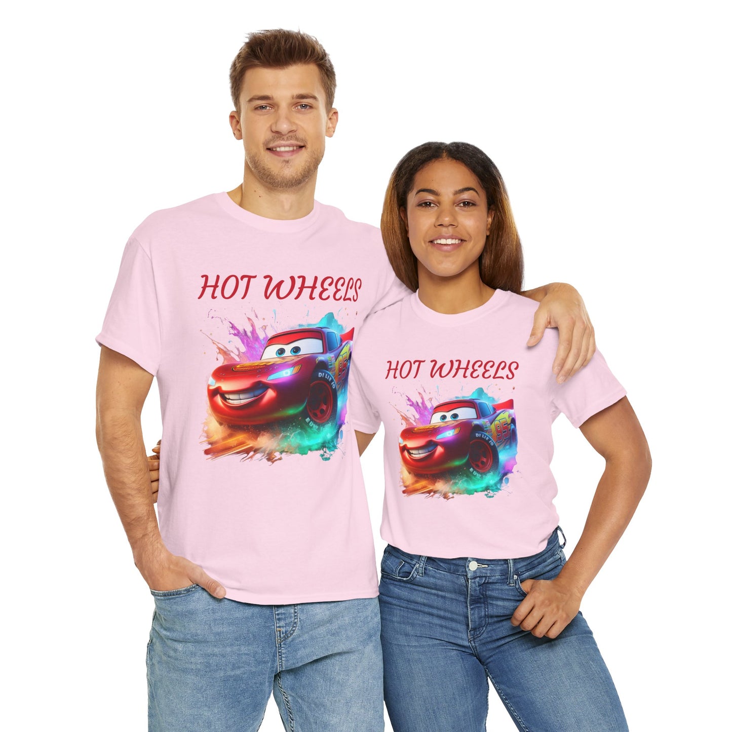 Princess Grace Hot Wheels Unisex Heavy Cotton Tee Fun Car Graphic T-Shirt for Kids and Adults